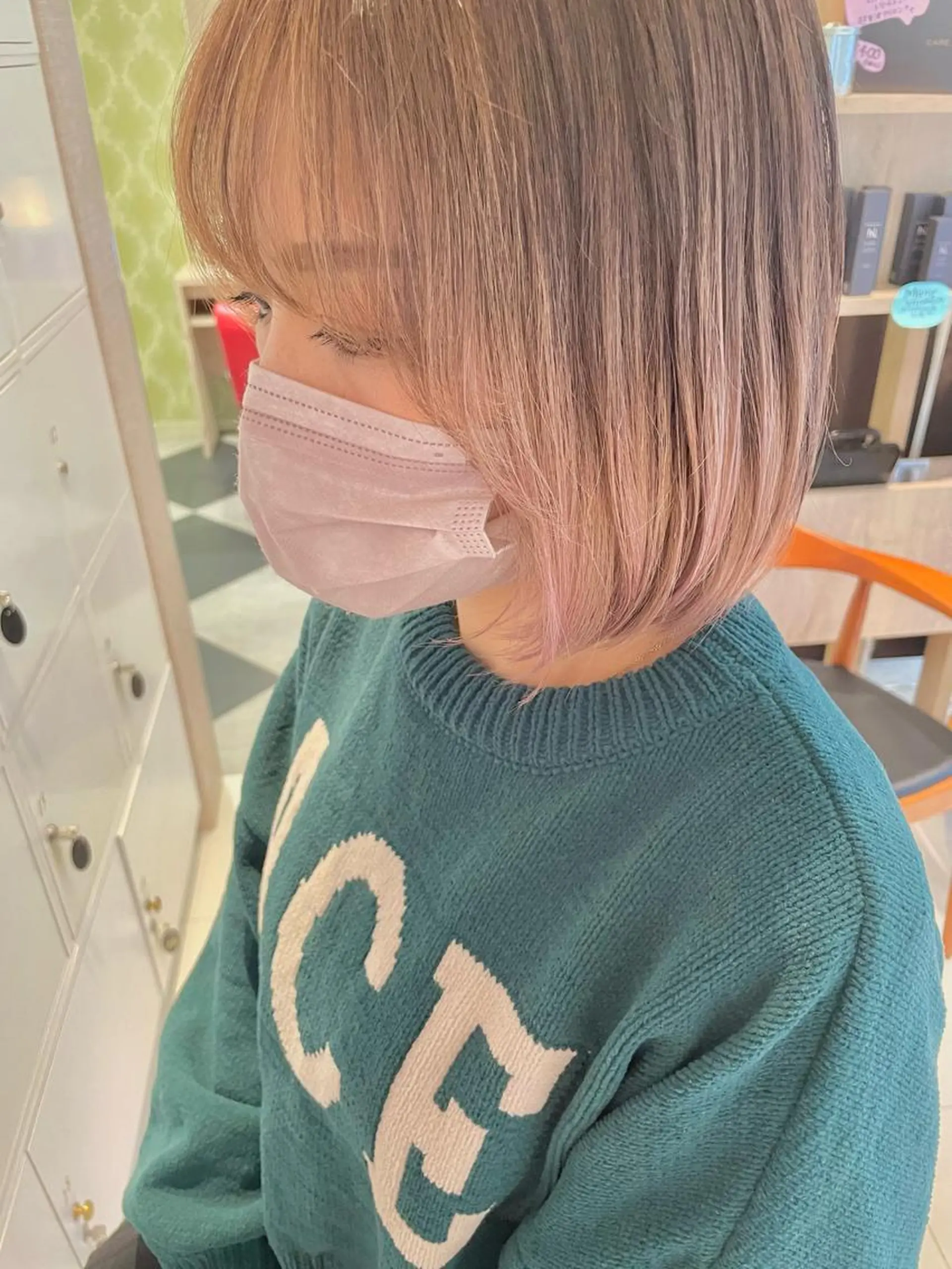 ミディアム カラー ショートボブ ボブ 鶴岡で縮毛矯正なら お任せ！ハヤシナオミのヘアスタイル