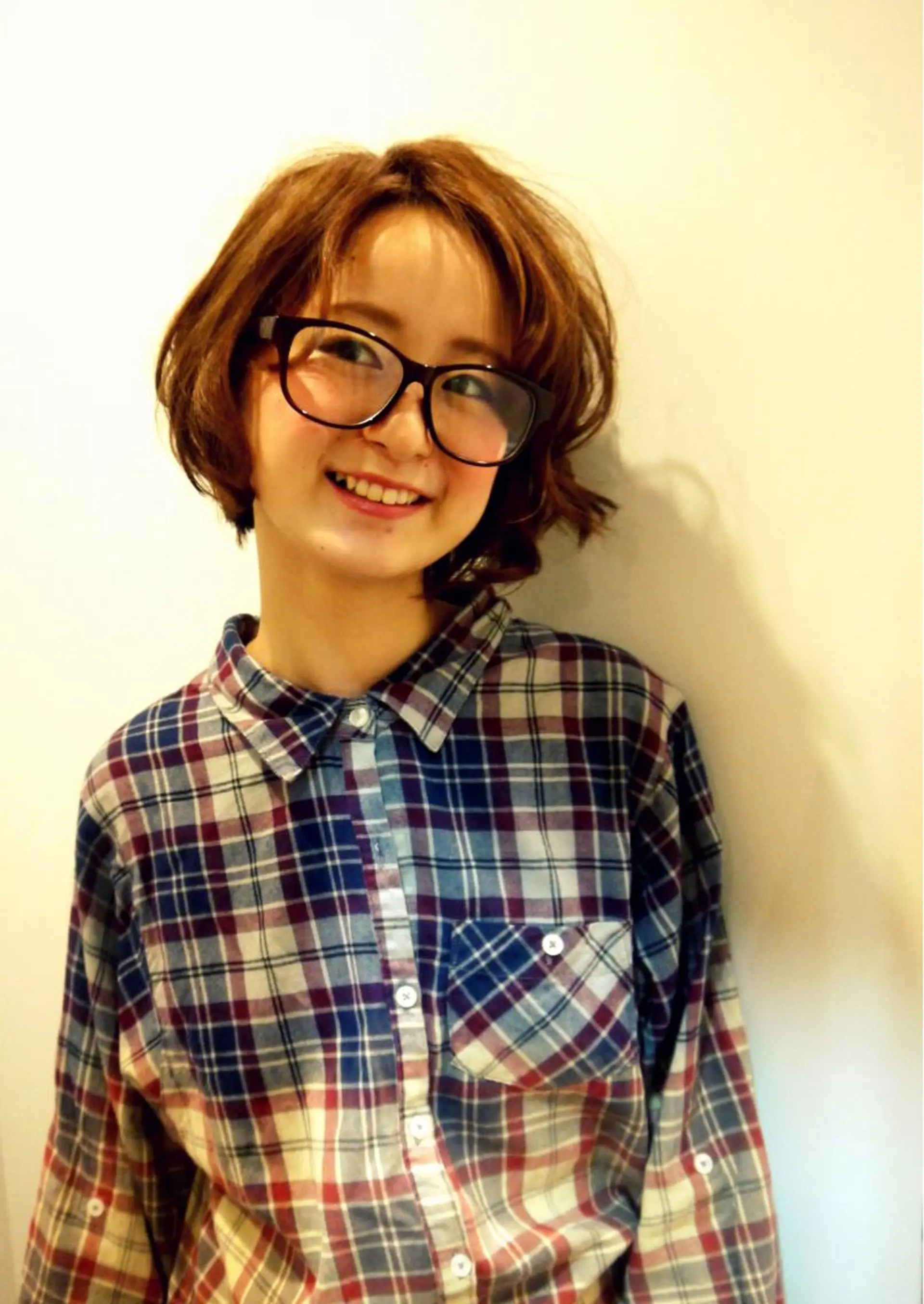 ショート ミディアム カラー パーマ 鎌田 祥江のヘアスタイル