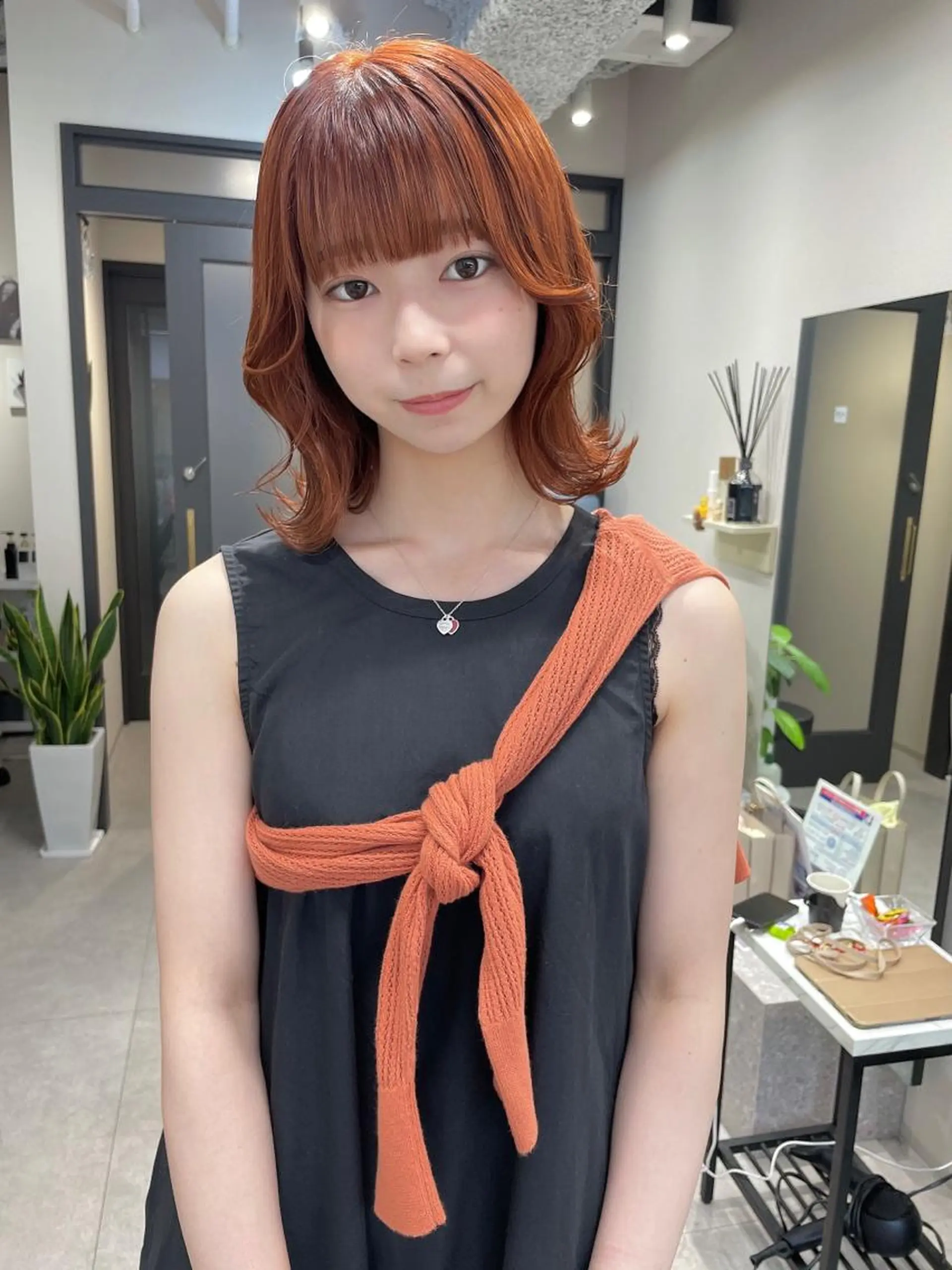 ミディアム カラー カット ヘアカラー トリートメント 髪質改善will hairdesignのヘアスタイル