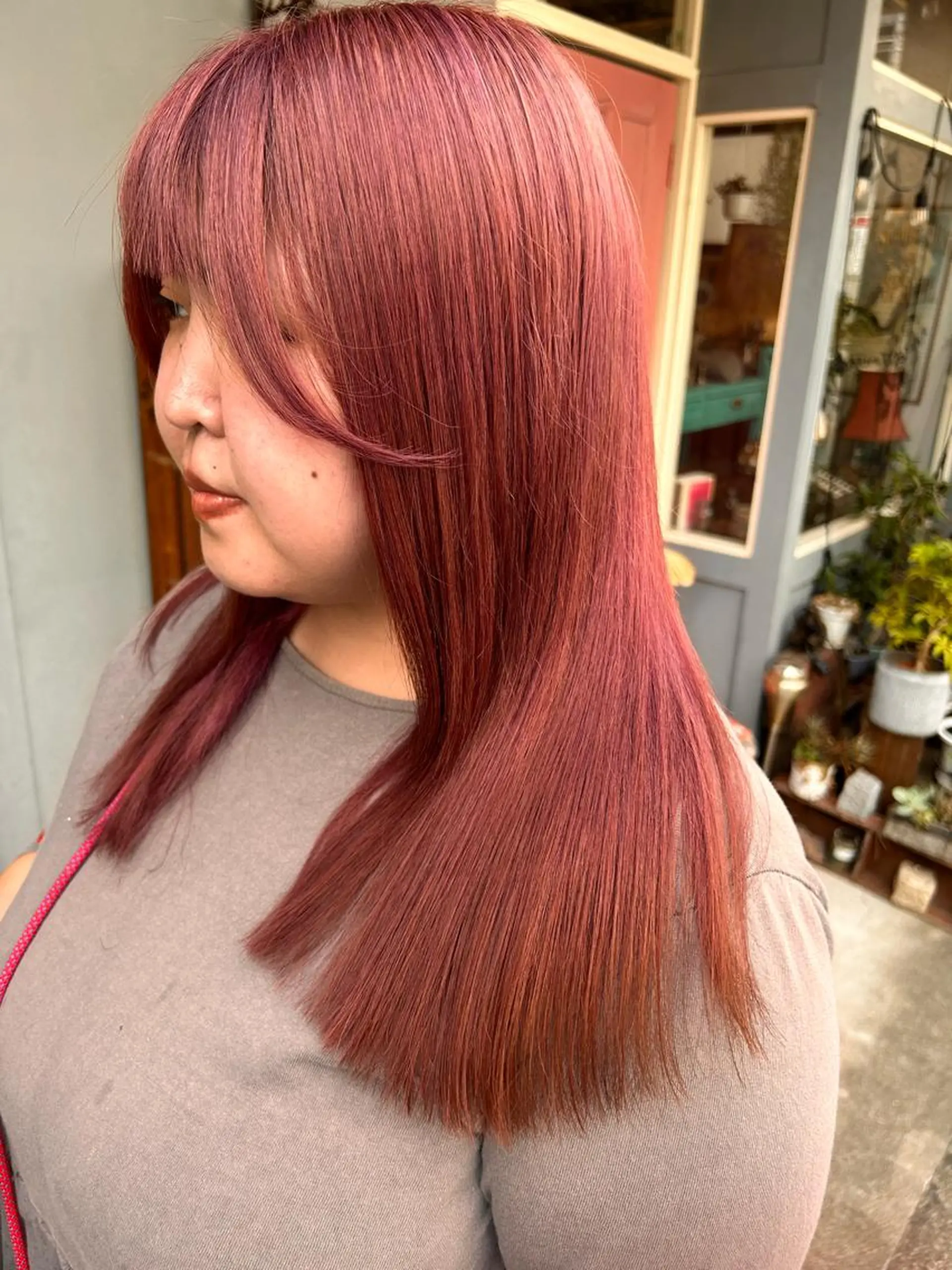 セミロング カラー ヘアカラー トリートメント 清水千優/パーマ/透 明感カラー/メンズのヘアスタイル