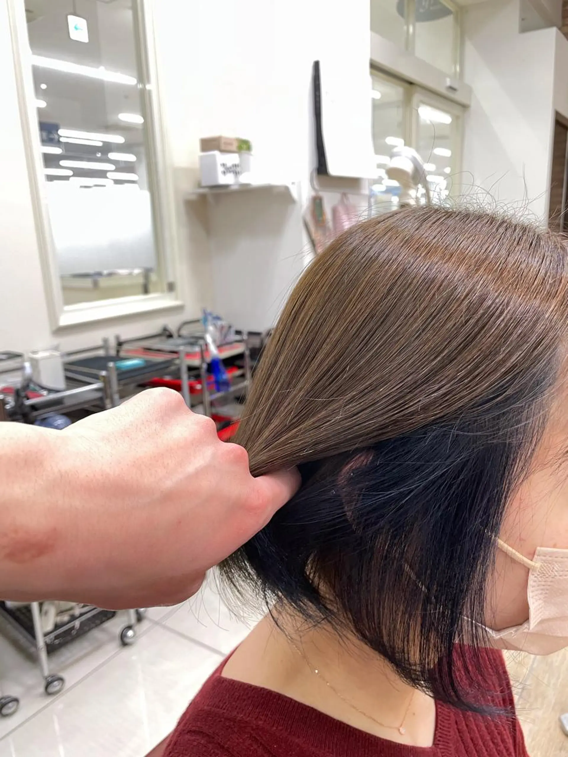 ショート カラー インナーカラー ネイビーカラー 💫カットパーマ💫 伊原虎太郎のヘアスタイル