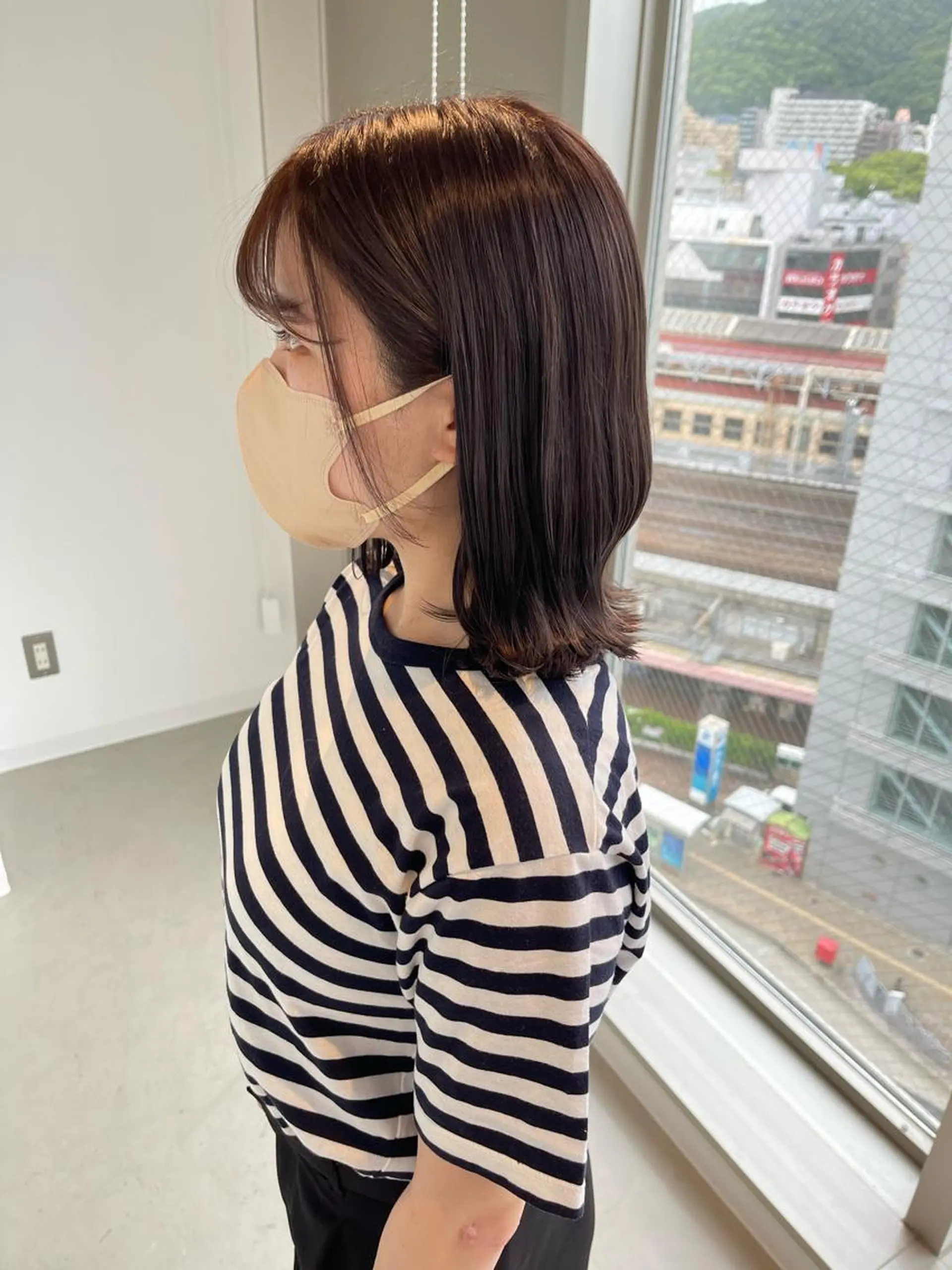 ミディアム カラー 店長　MANAMI ／ブリーチ／骨格ボブのヘアスタイル