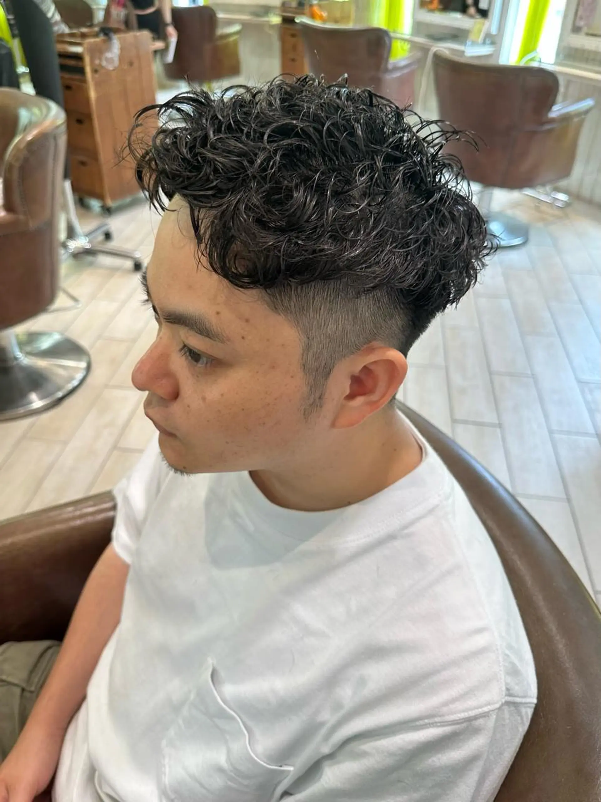 パーマ メンズ カット パーマ 増渕 駿介のヘアスタイル