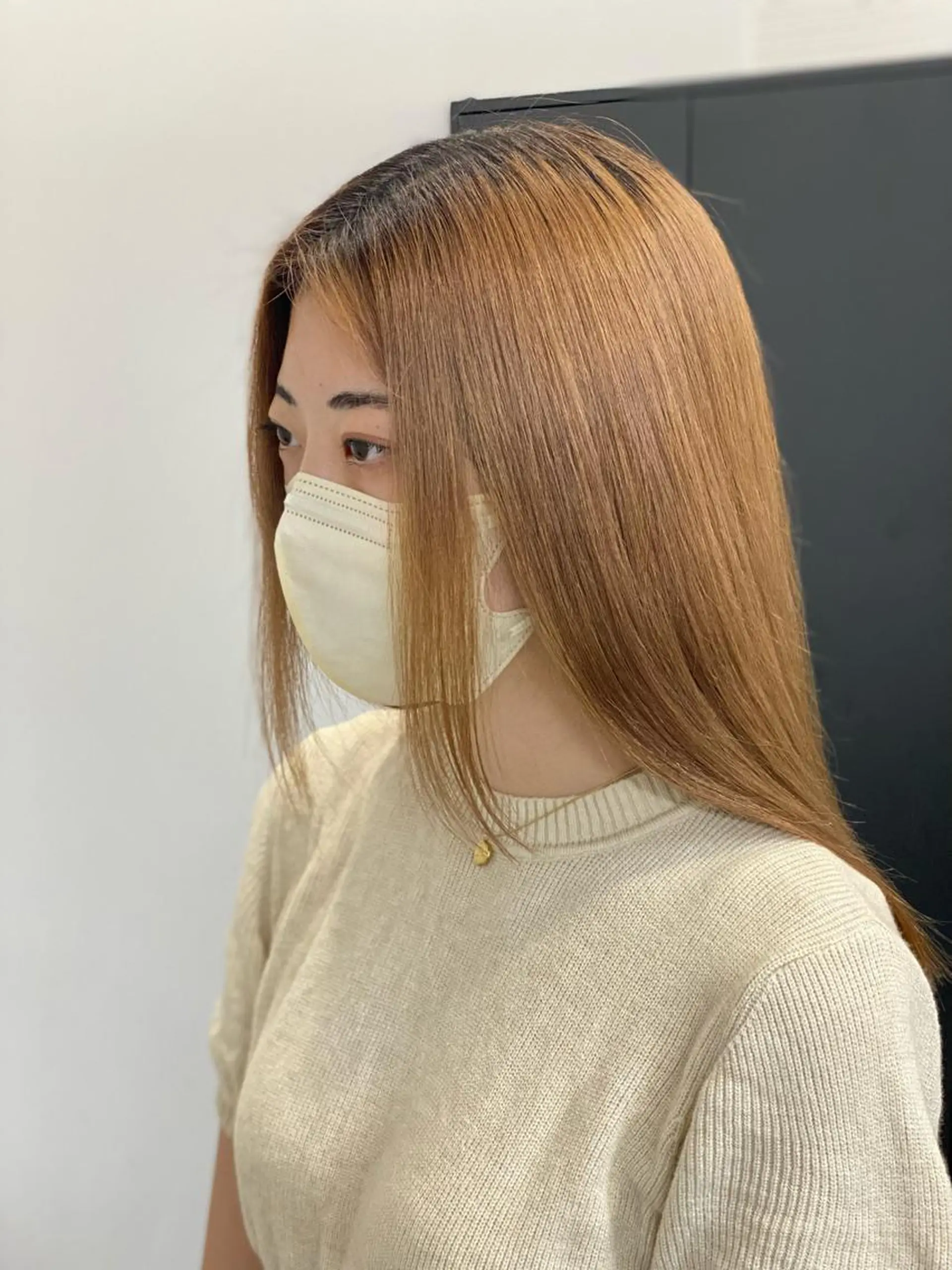 ミディアム 似合わせカット sunc所属・梅田l大人韓国ヘア レイヤー×艶カラーのヘアスタイル