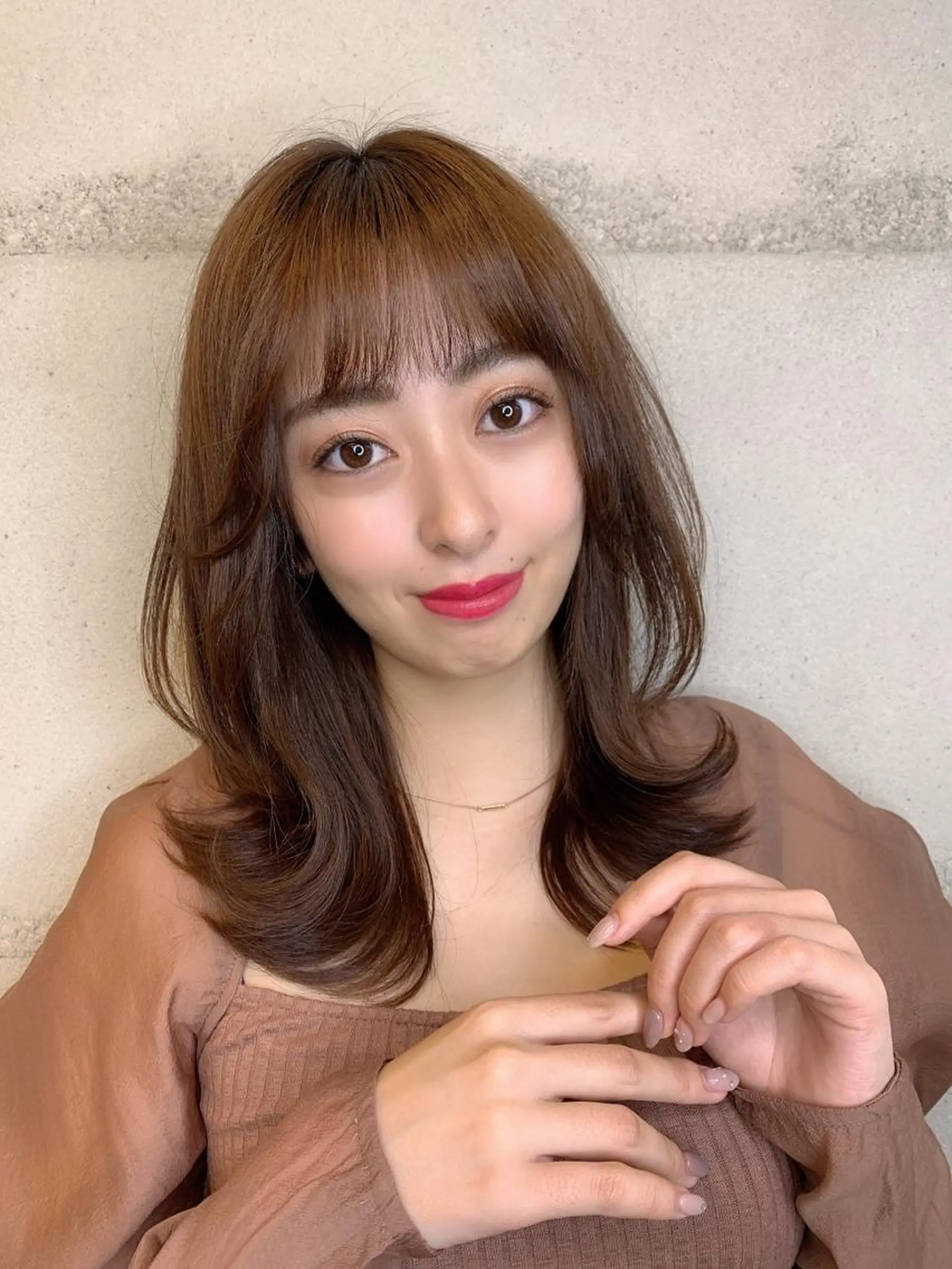 ミディアム カラー 透明感/オリーブ/ グレージュ/YUKAのヘアスタイル