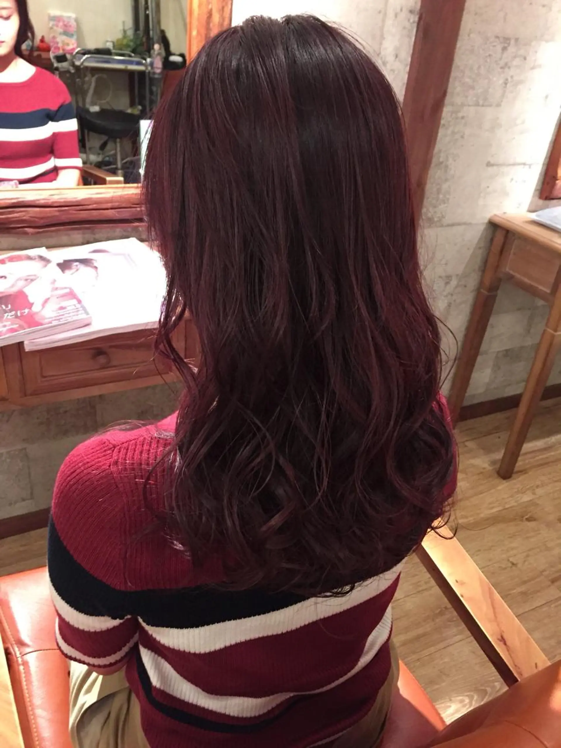 ミディアム カラー アディクシーカラー ピンクカラー シアーピンク SALOWIN(サロウィン)広島並木通り所属・田村和範/似合わせ カラー/縮毛矯正のヘアスタイル