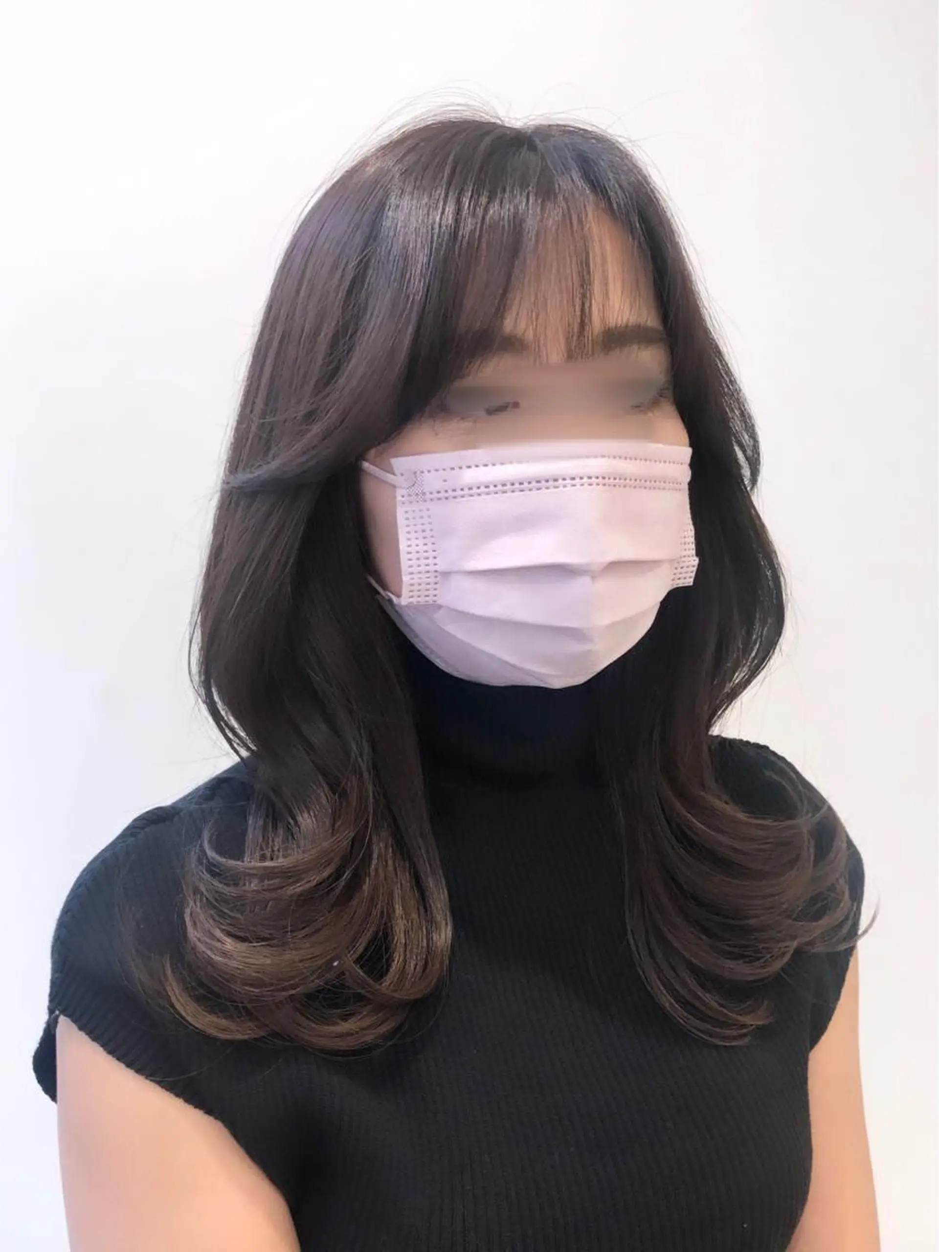 セミロング カット 韓国ヘア 🇰🇷 RUKA 🩵🤍のヘアスタイル