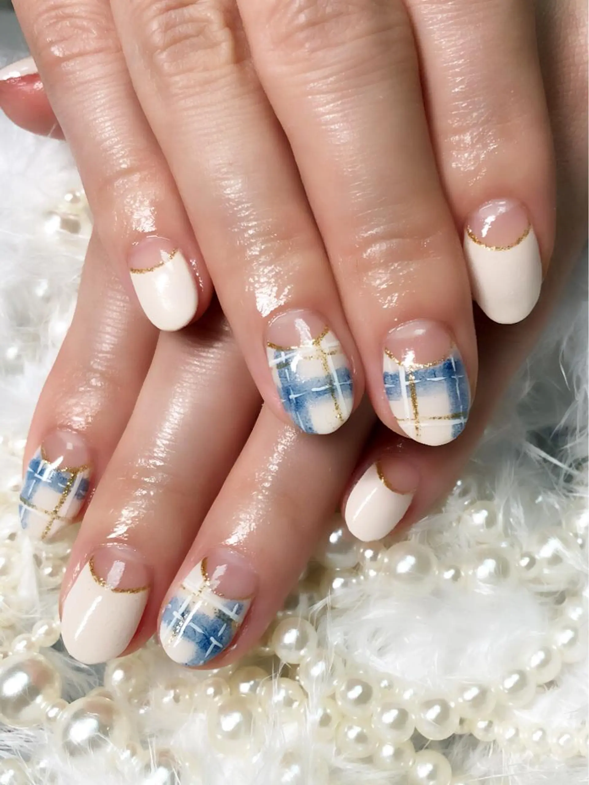 ネイル フレンチネイル ネイビー シンプルネイル ハンドネイル CITRAtotal beautyのネイルデザイン