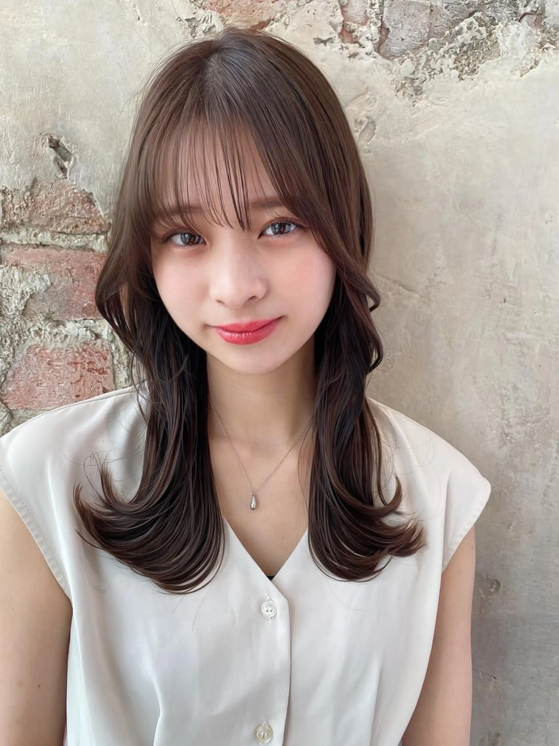 セミロング カラー ベージュカラー ブラウンカラー ブラウンベージュ くびれヘア 顔周りカット カット ヘアカラー トリートメント 顔周り/くびれヘア 韓国ヘア💕風間るなのヘアスタイル