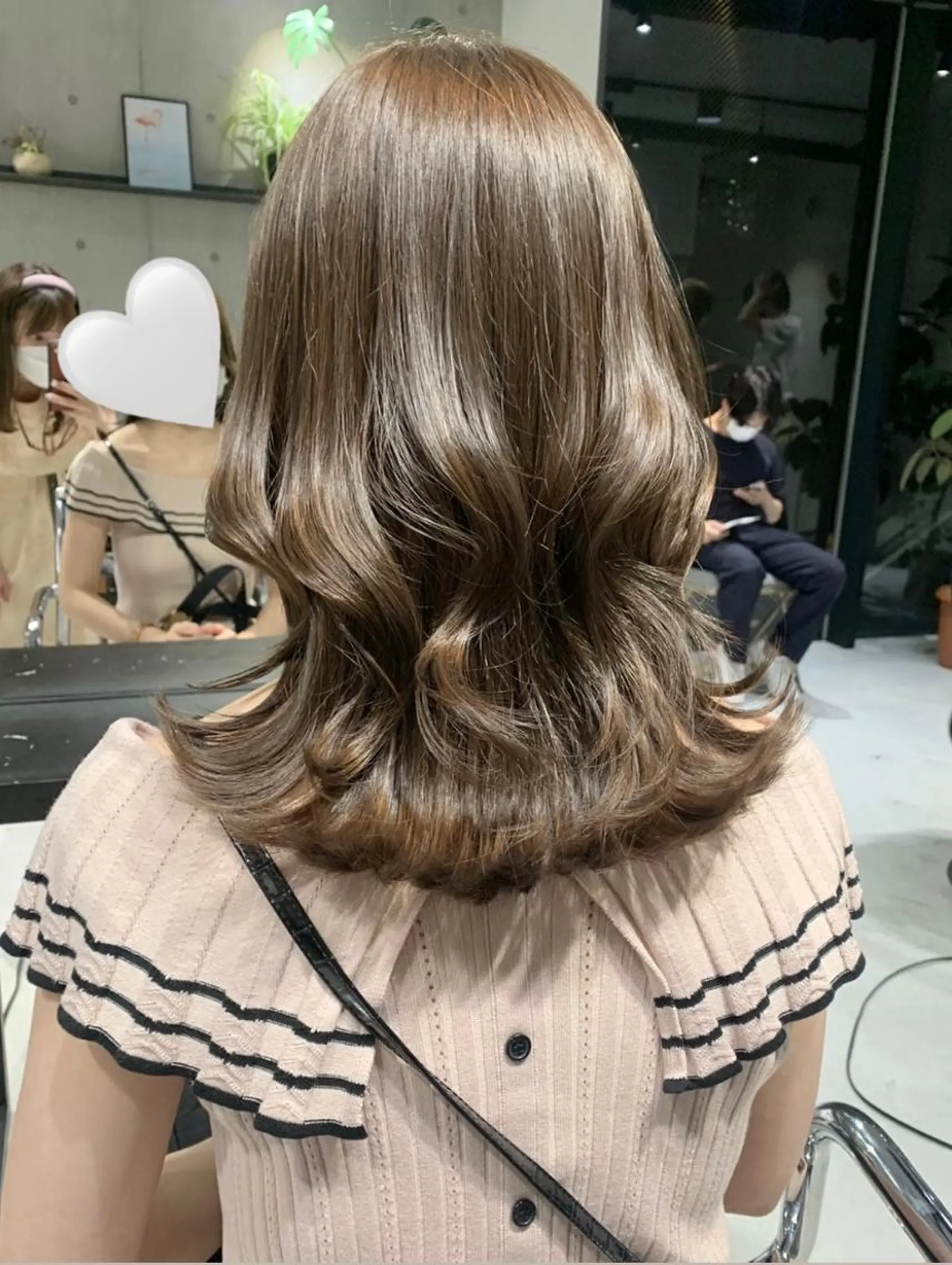 ミディアム カラー カット ヘアカラー トリートメント ヘッドスパ ヘアセット 透明感/オリーブ/ グレージュ/YUKAのヘアスタイル