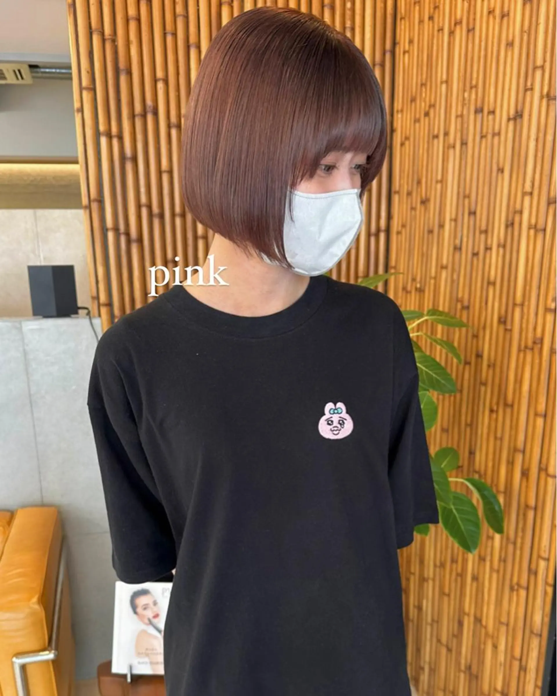 ショート カラー ピンクカラー ボブ 山下恋佳/矢場町/ ブリーチ/ショートのヘアスタイル