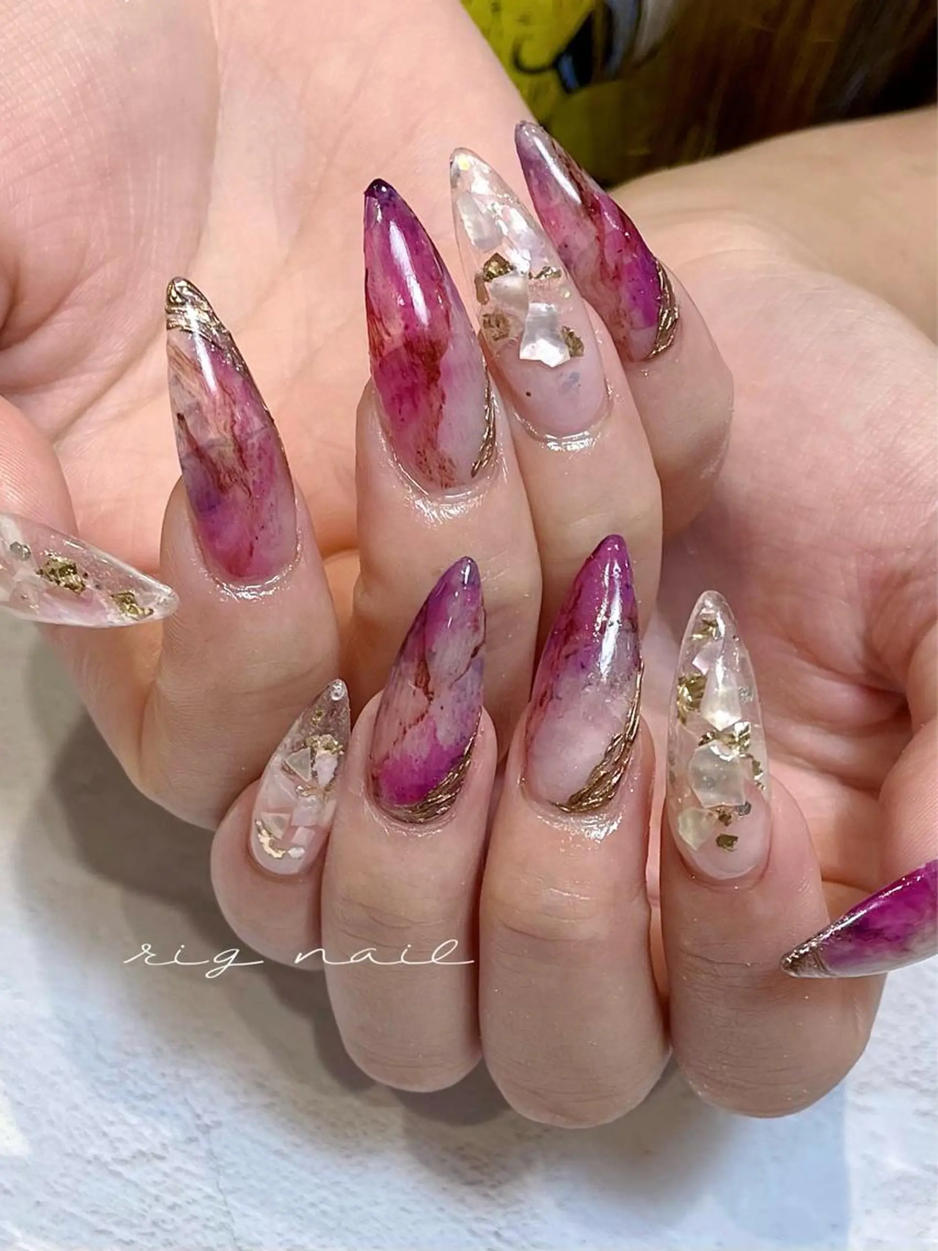 ネイル ロングネイル ハンドネイル rig nail草加店所属・松本 紋世のネイルデザイン