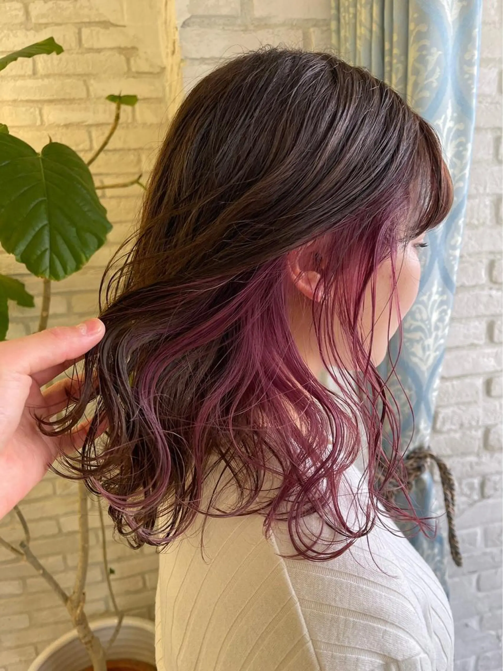 セミロング カラー ヘアアレンジ 髪質改善　ANFINI 仙台所属・仙台Ｉ韓国レイヤー Ｉ髪質改善Ｉ伊藤拓海のヘアスタイル