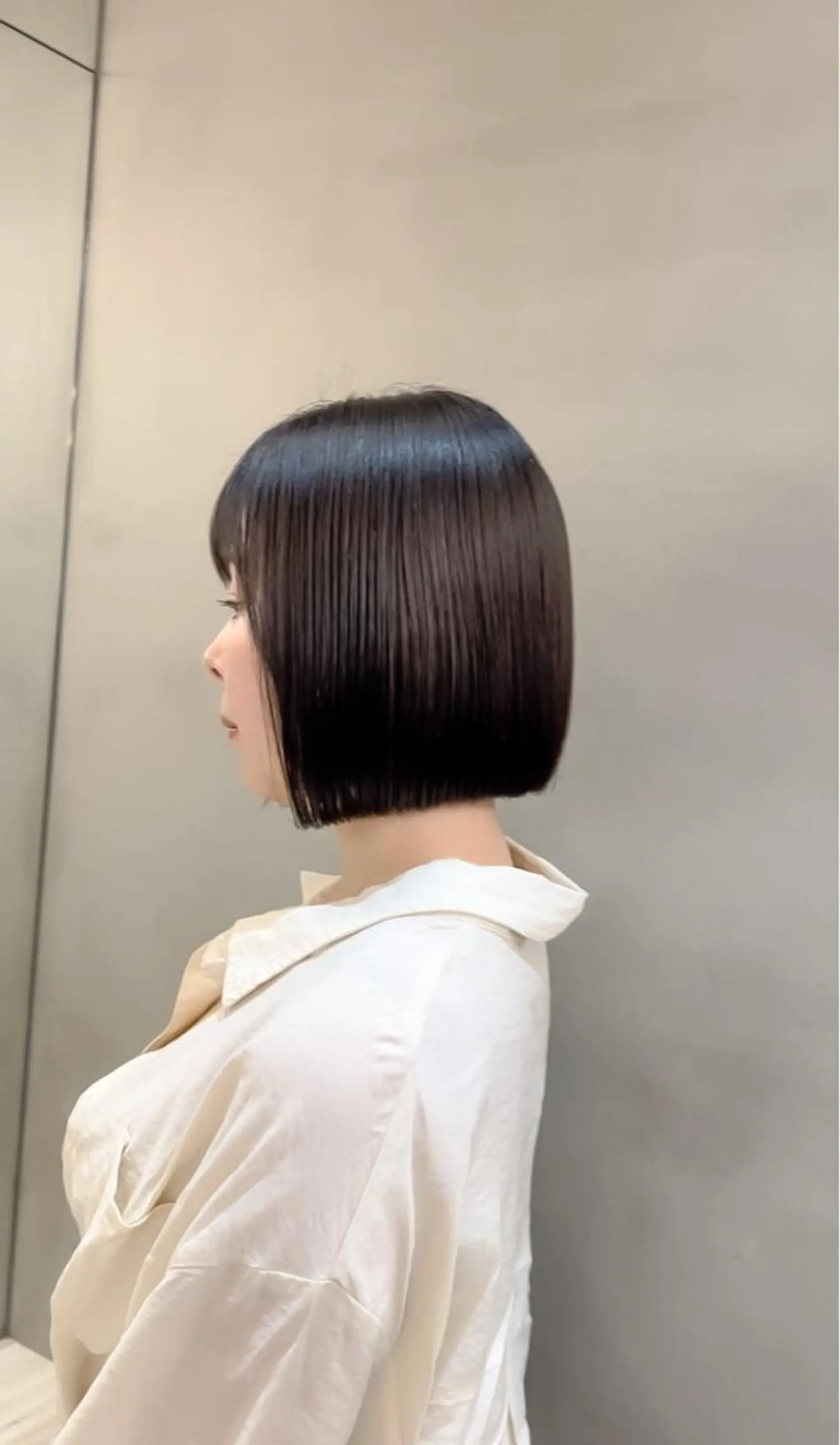 ミディアム カット ヘアカラー トリートメント ボブ/縮毛矯正 髪質改善/もえるのヘアスタイル