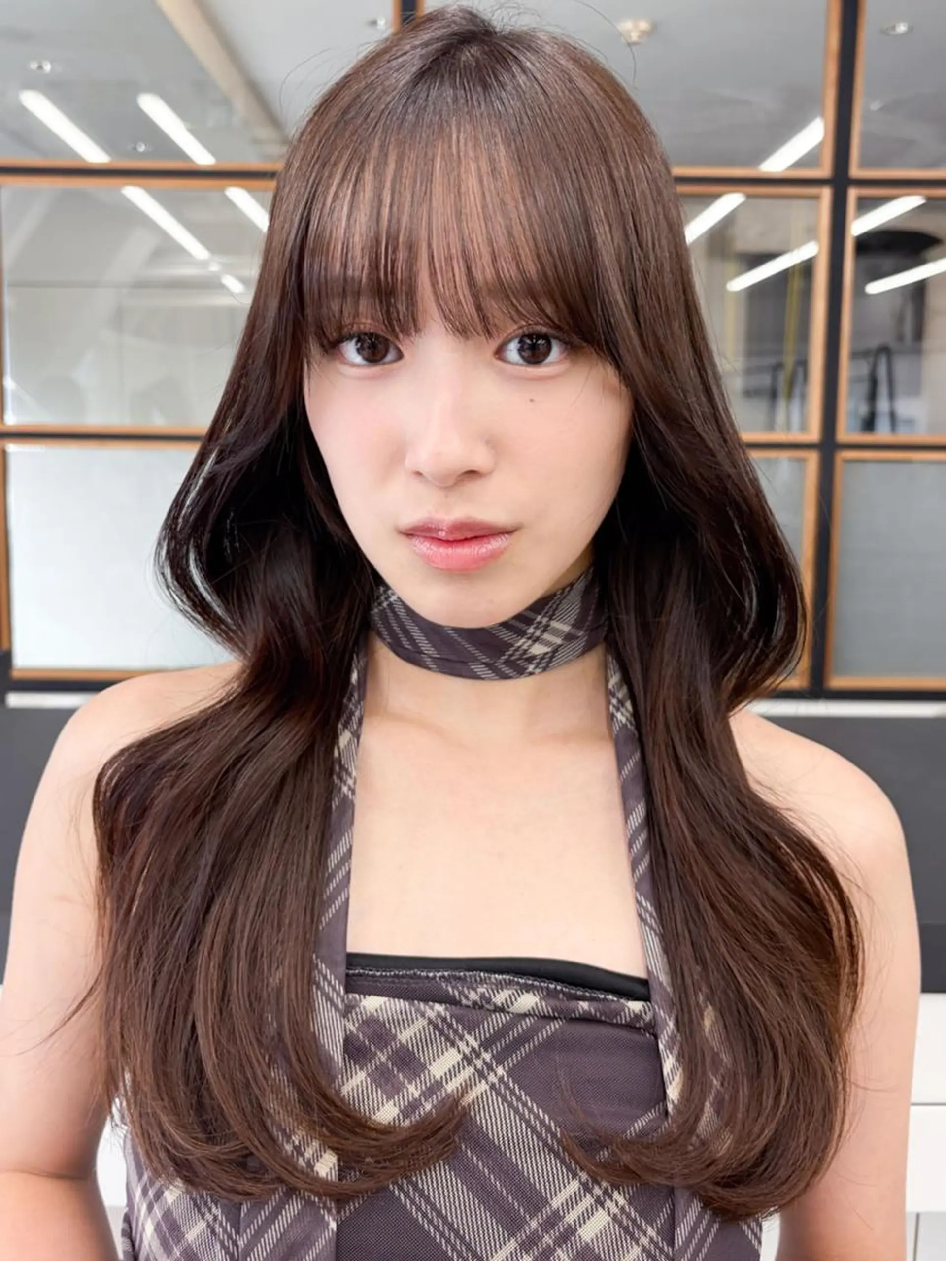 ロング カラー 🍒顔まわりカット/ 韓国/まなみ🍒のヘアスタイル