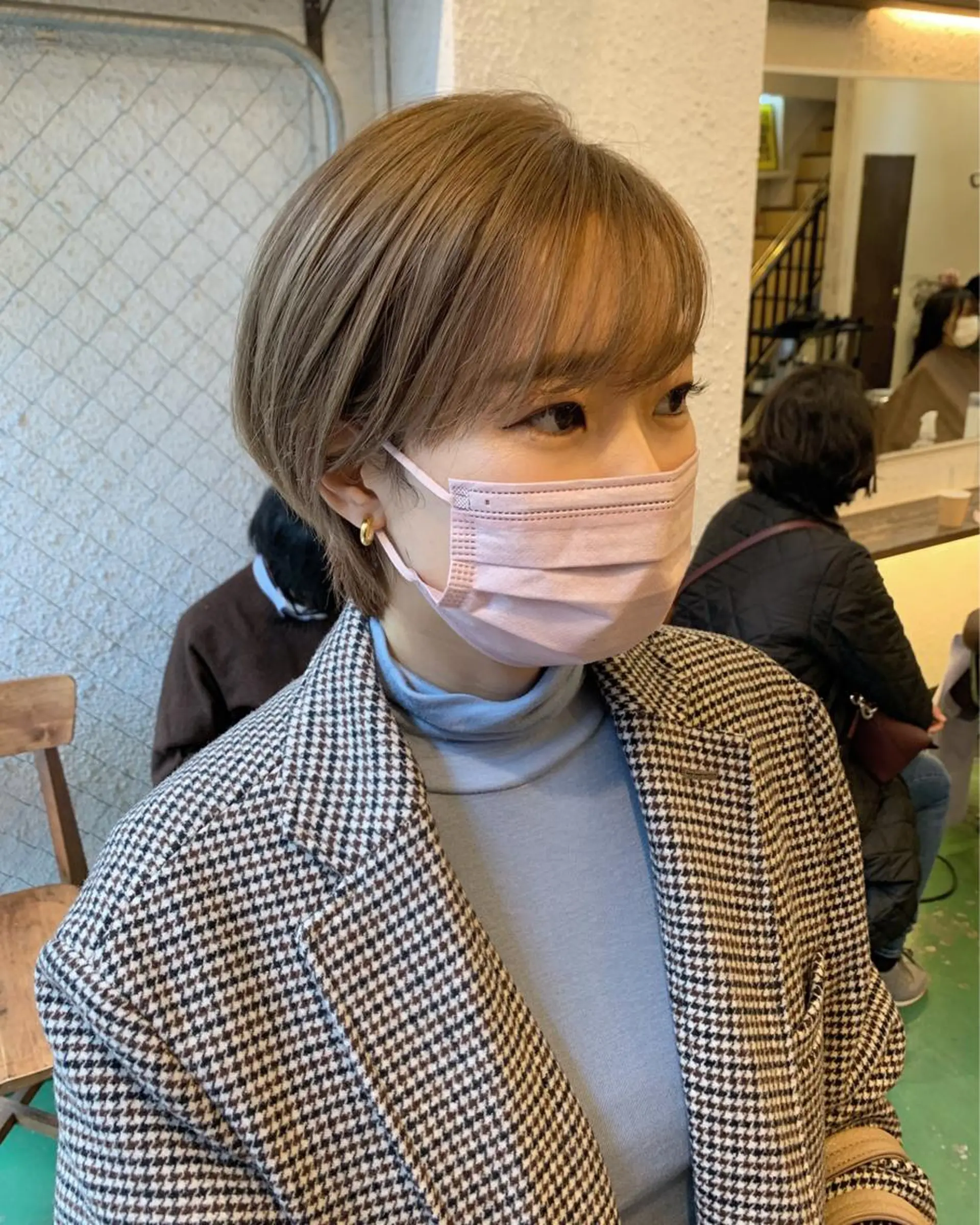 ショート カット ヘアカラー トリートメント ブリーチ/ウルフ ハッシュカット/石山のヘアスタイル