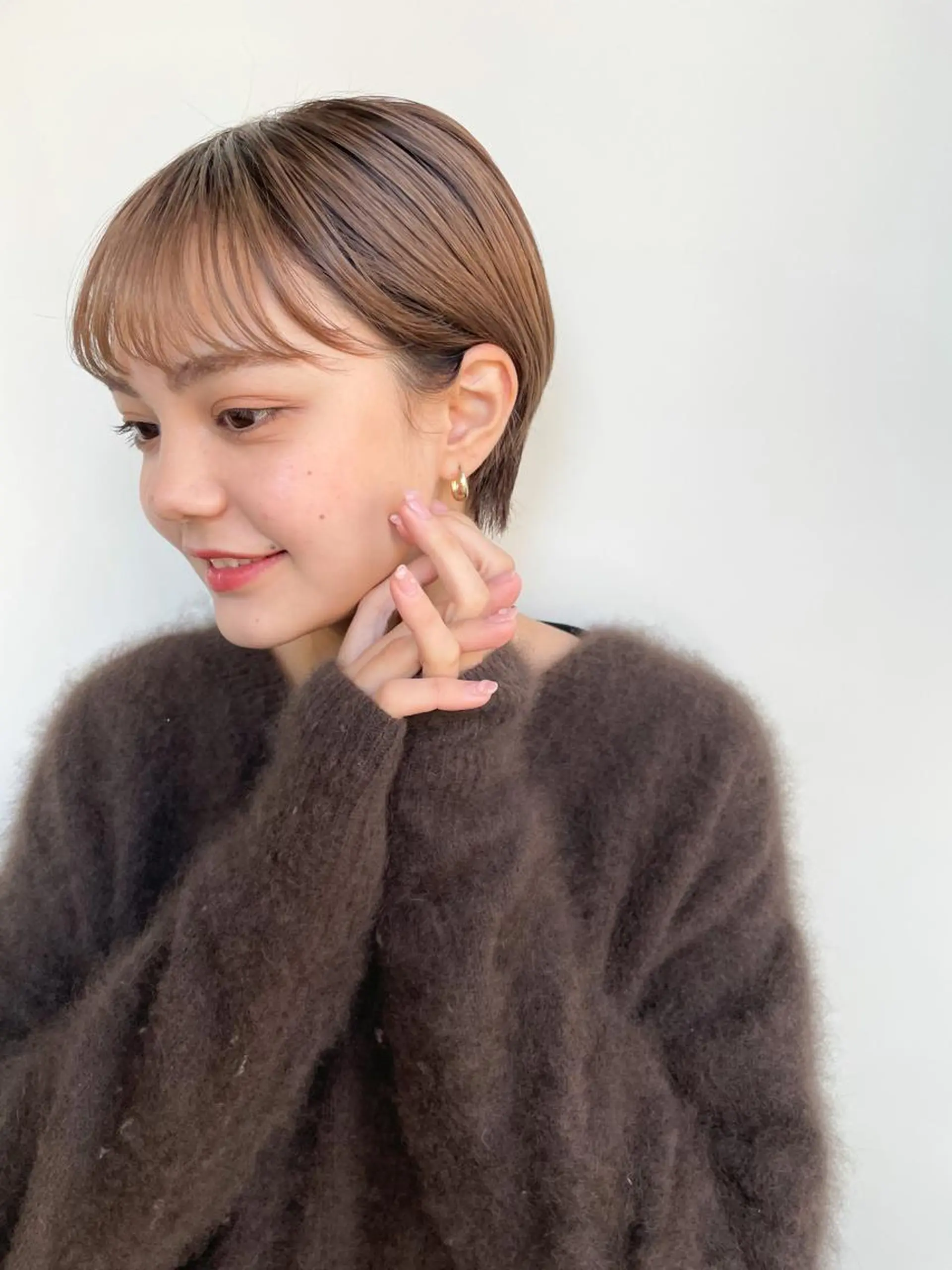 ショート カラー 丸みショート 透明感カラー ショートヘア カット ヘアカラー トリートメント Takuma Suzuki中目黒のヘアスタイル