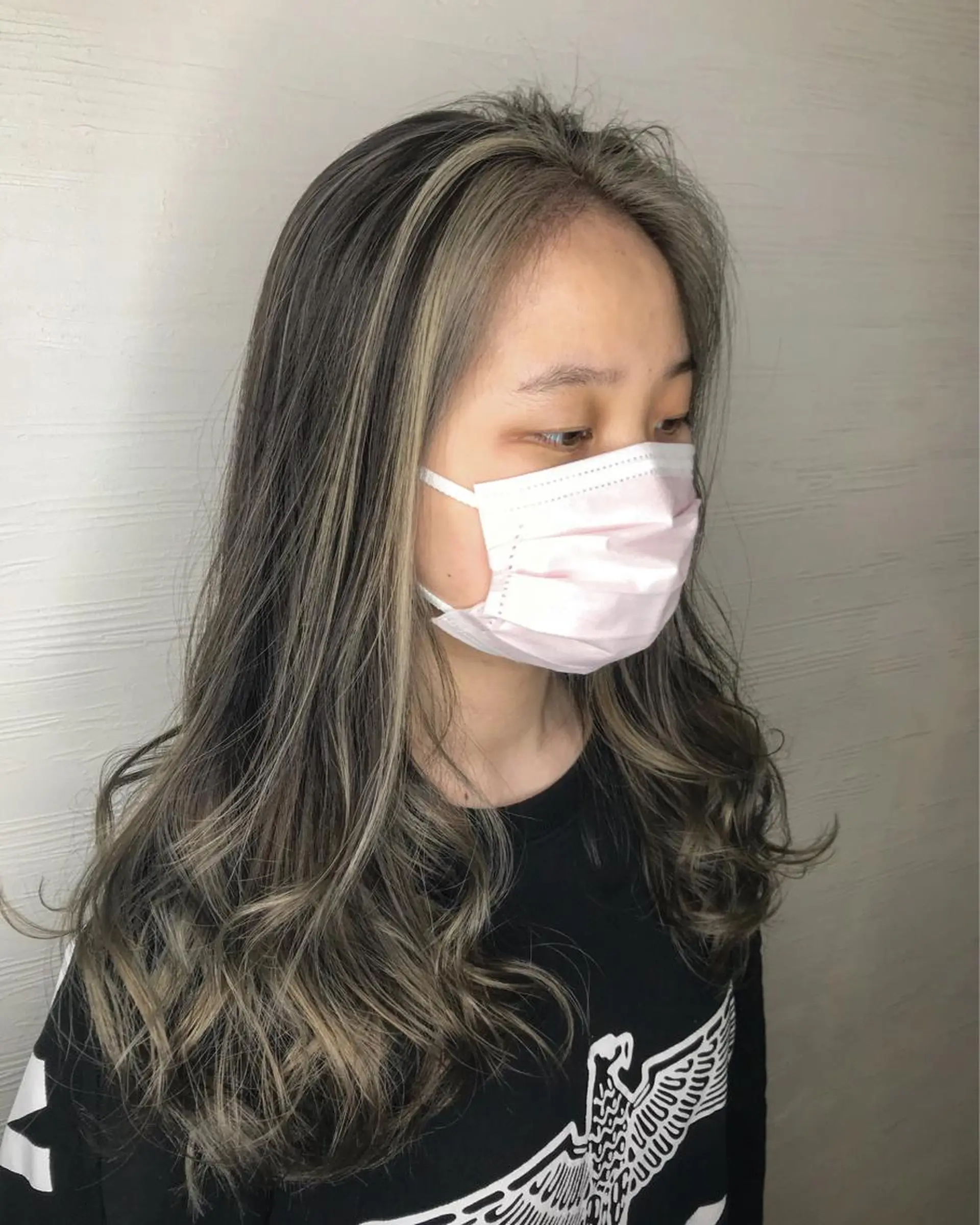 ロング カラー ヘアアレンジ ミストバング  フェイスフレーミング ハイライトカラー ハイライト カット ヘアカラー 🧶ブリーチカラー TERU🧶のヘアスタイル
