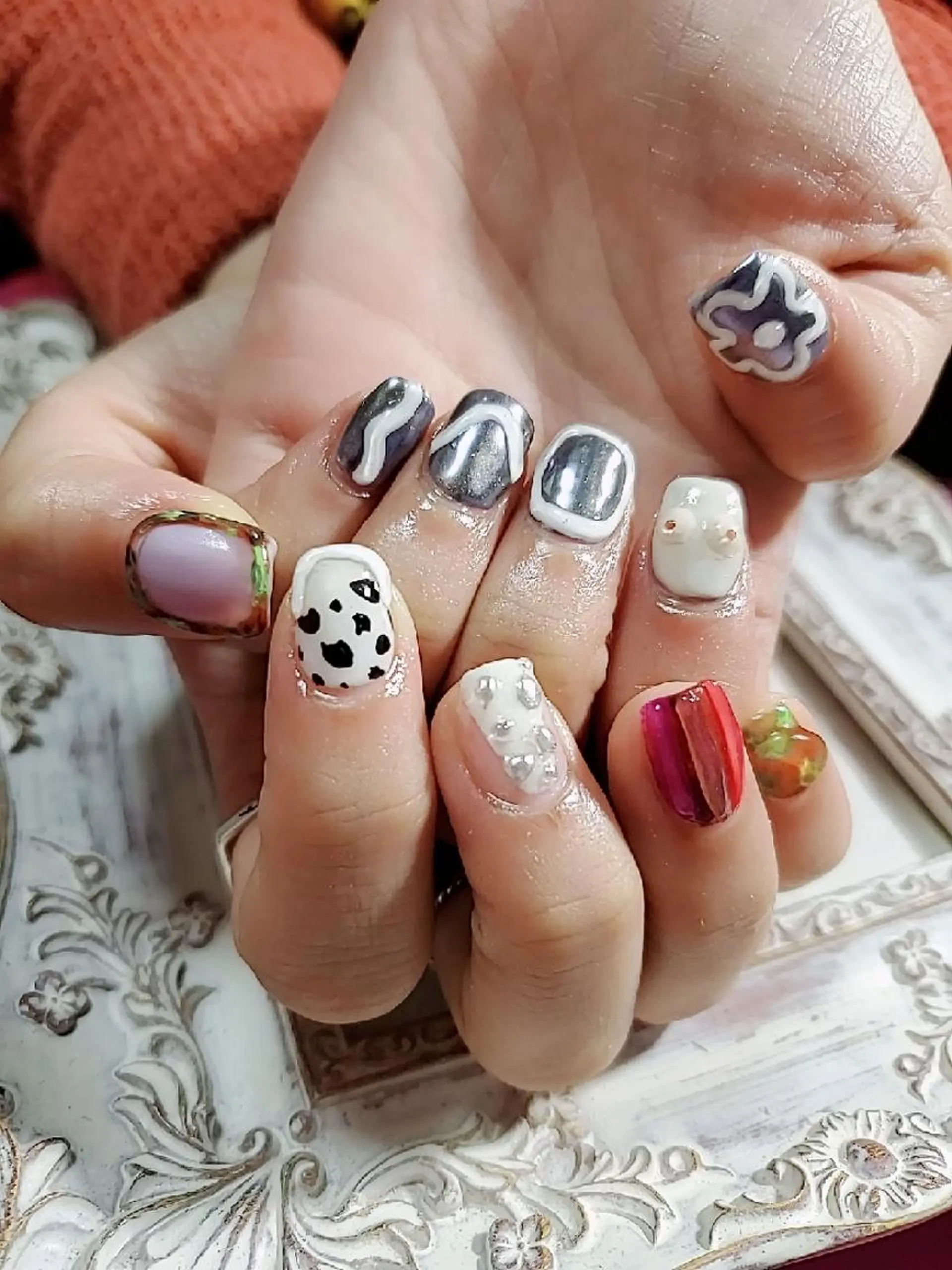 ショート ネイル ニュアンスネイル ハンドネイル mamo nailのネイルデザイン