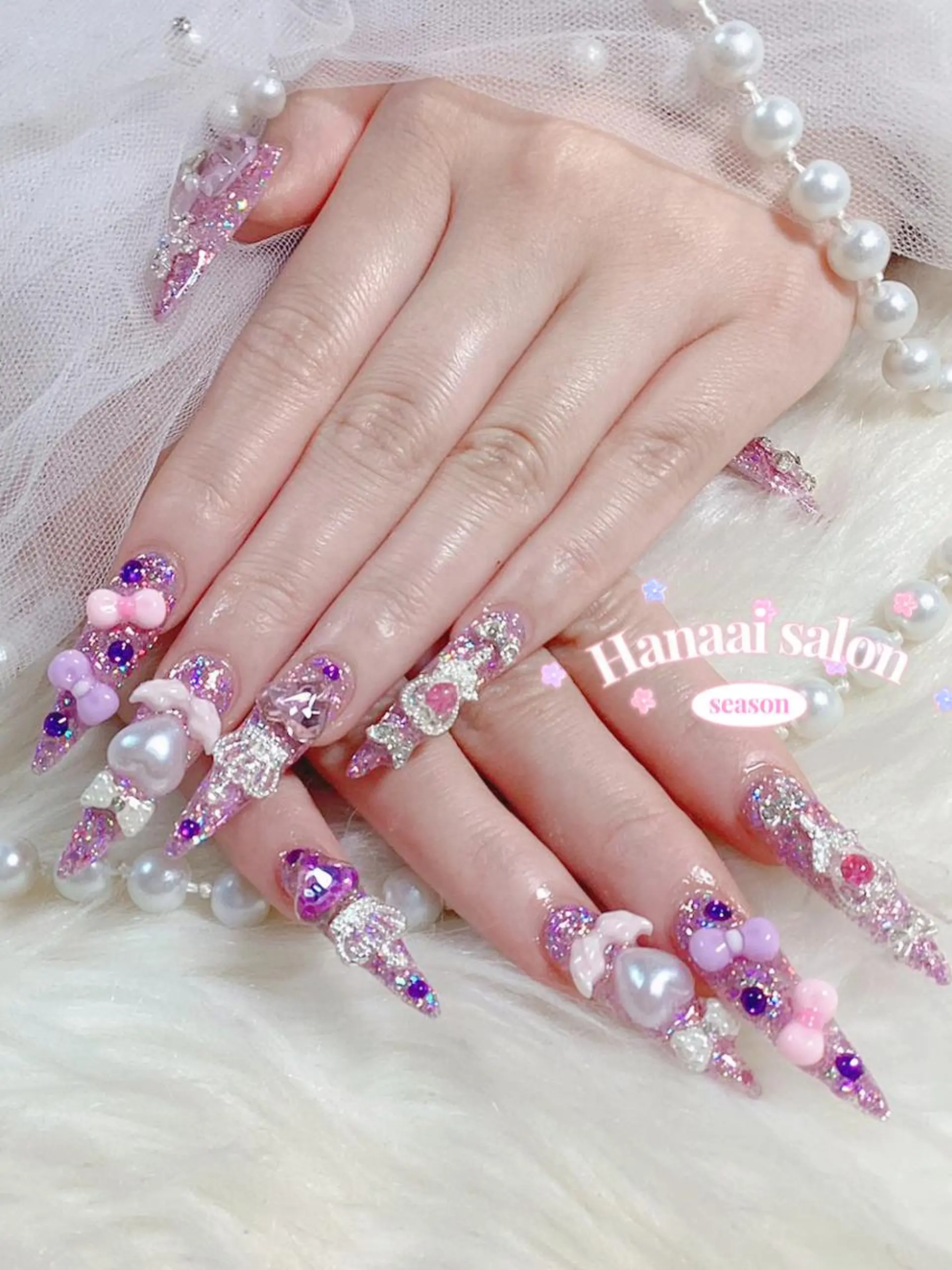 ネイル アートネイル フラッシュネイル フットネイル ジェルネイル グラデーション Hanaai salon あまねのネイルデザイン