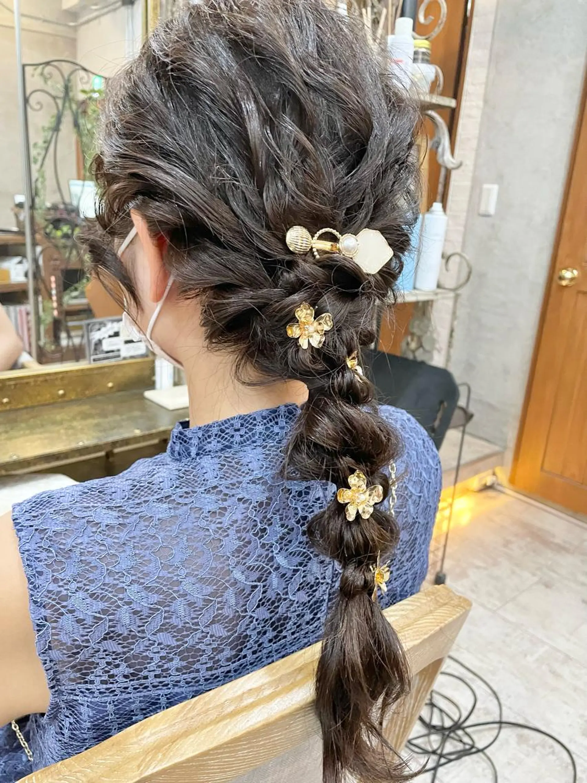 ロング ヘアアレンジ ヘアセット 【ピンク/韓国ヘア/ ヘアセット】亜海のヘアスタイル