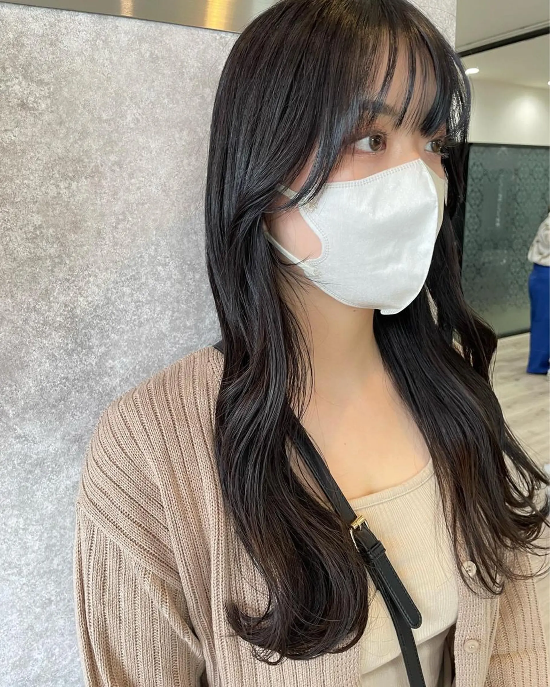 ロング カラー オレンジ たなか りなのヘアスタイル