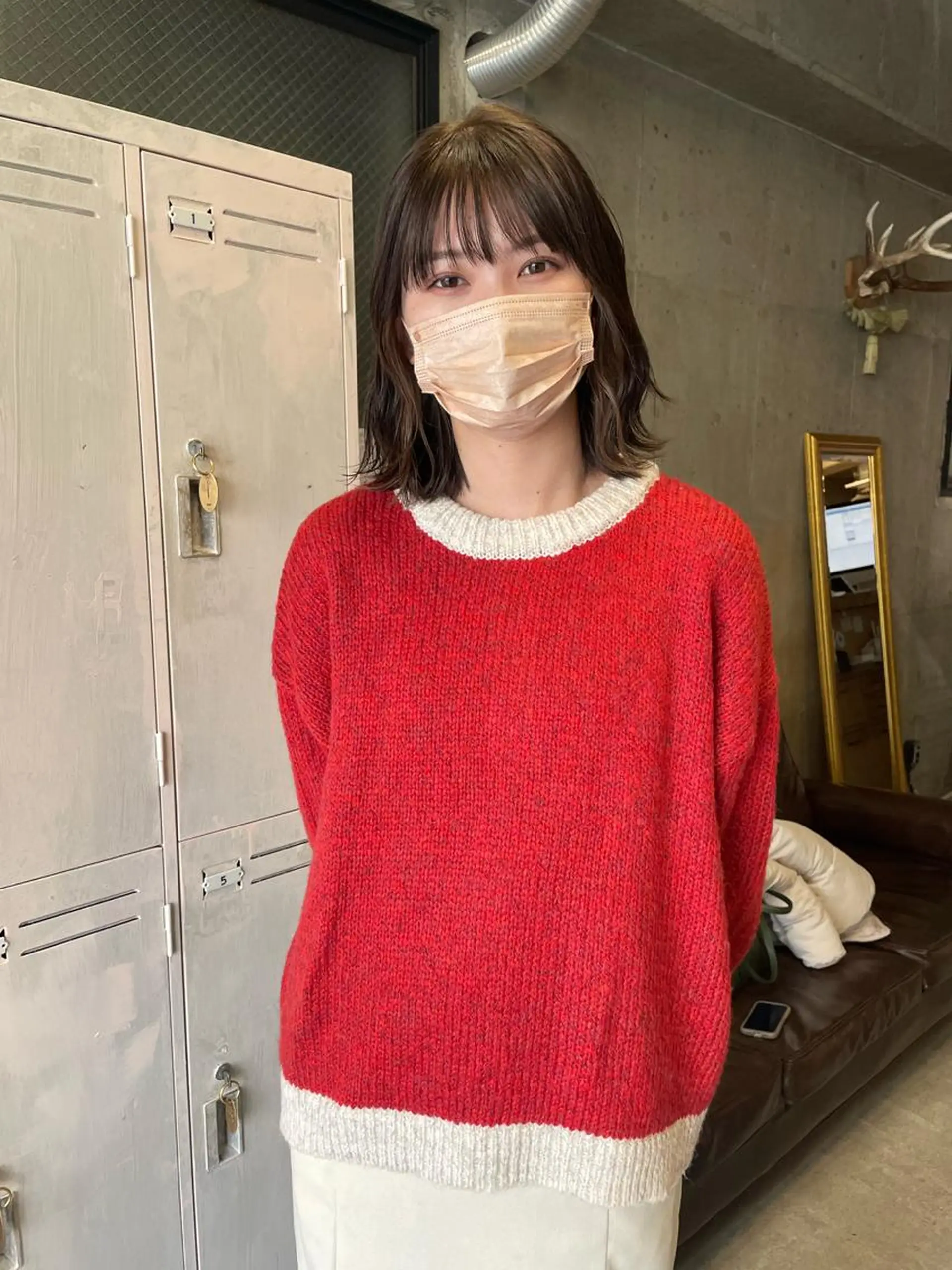 ミディアム カラー パーマ/レイヤー 岩山丈一郎のヘアスタイル