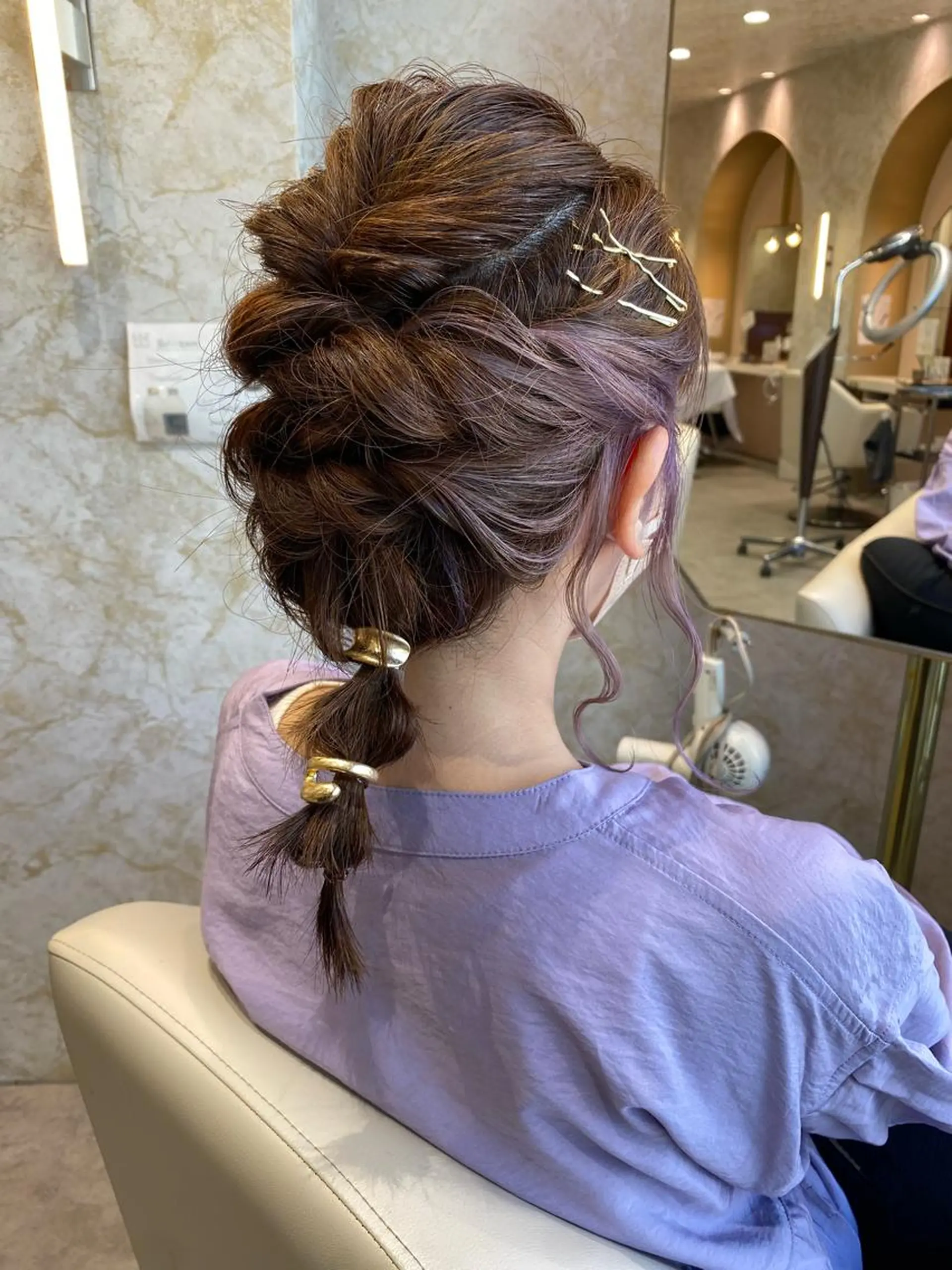 ミディアム ヘアアレンジ 店長/mao/ 前髪/顔周りカットのヘアスタイル