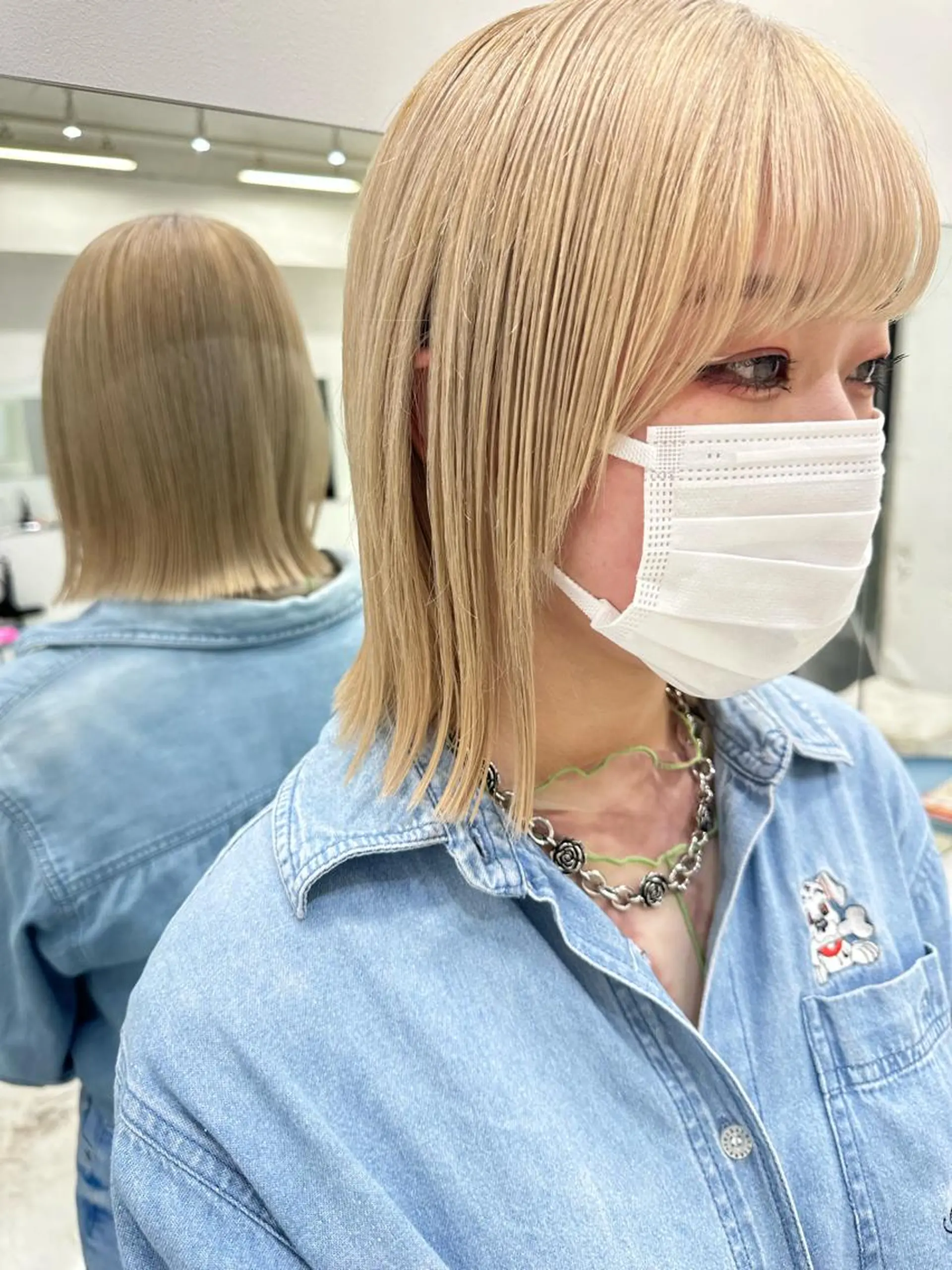 ミディアム カラー ヘアアレンジ ヘアカラー トリートメント ヘッドスパ ヘアセット kai .のヘアスタイル