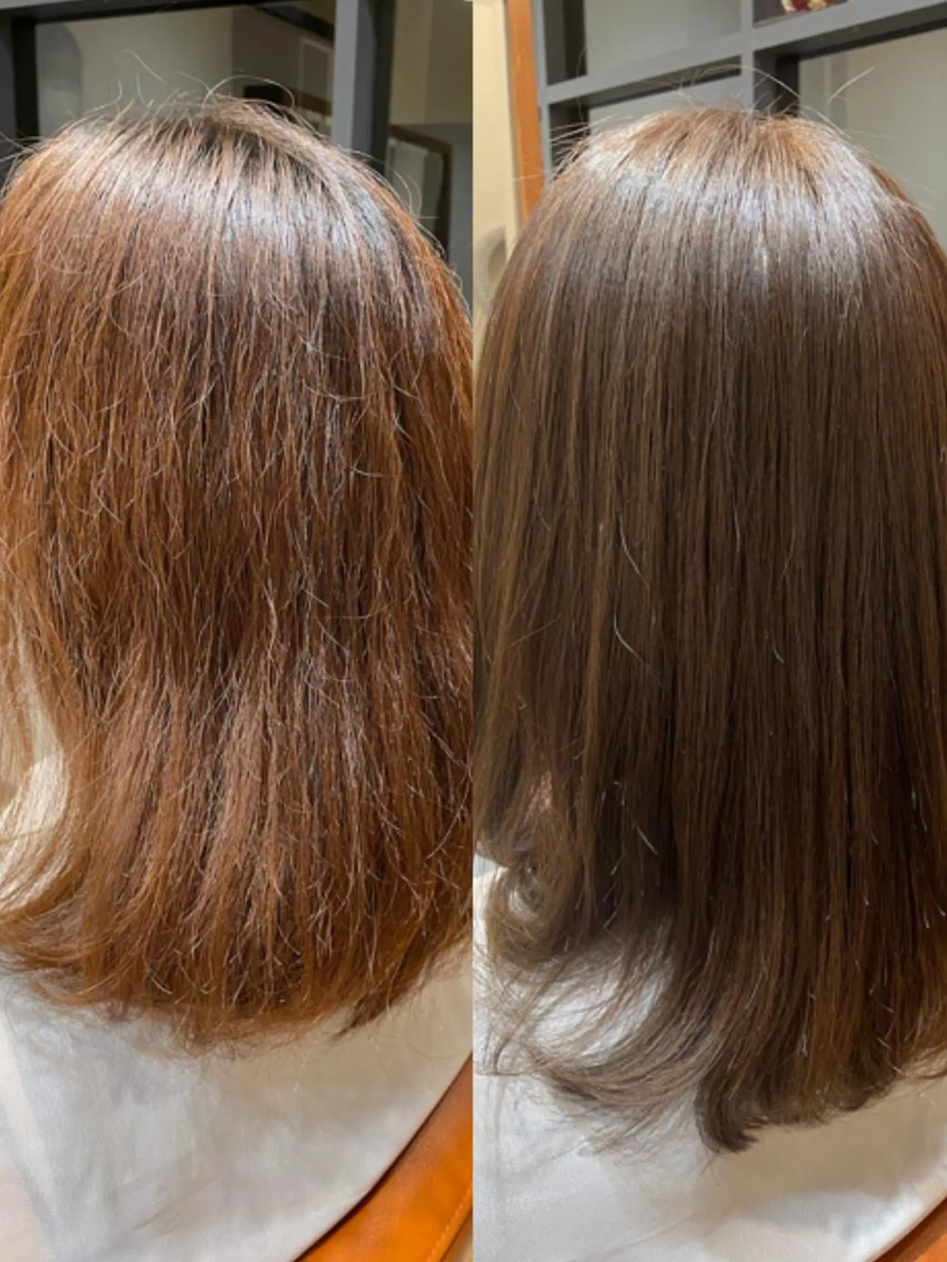 セミロング 縮毛矯正 neolive emのヘアスタイル