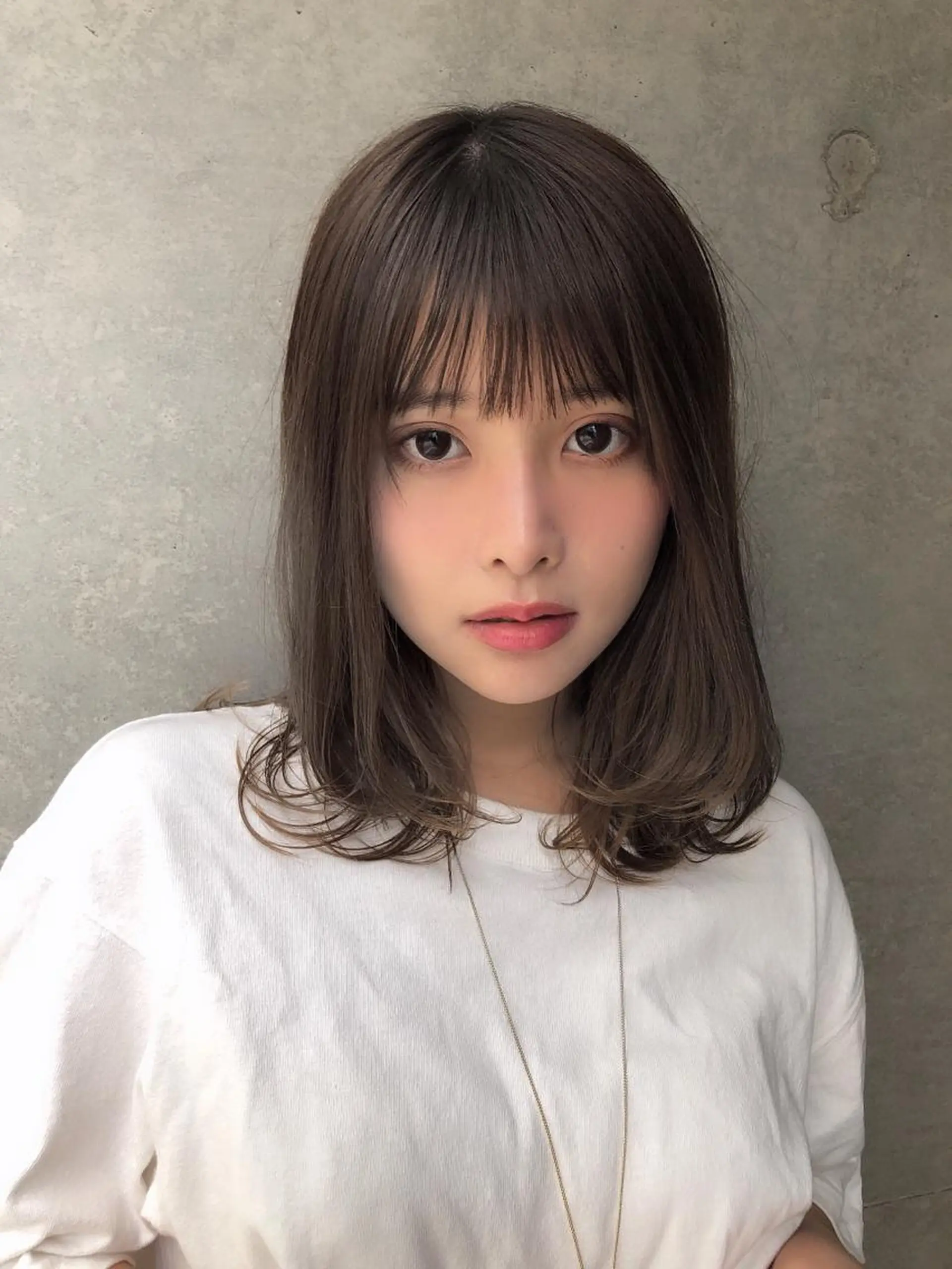 ミディアム カラー パーマ 巣山 竜一のヘアスタイル