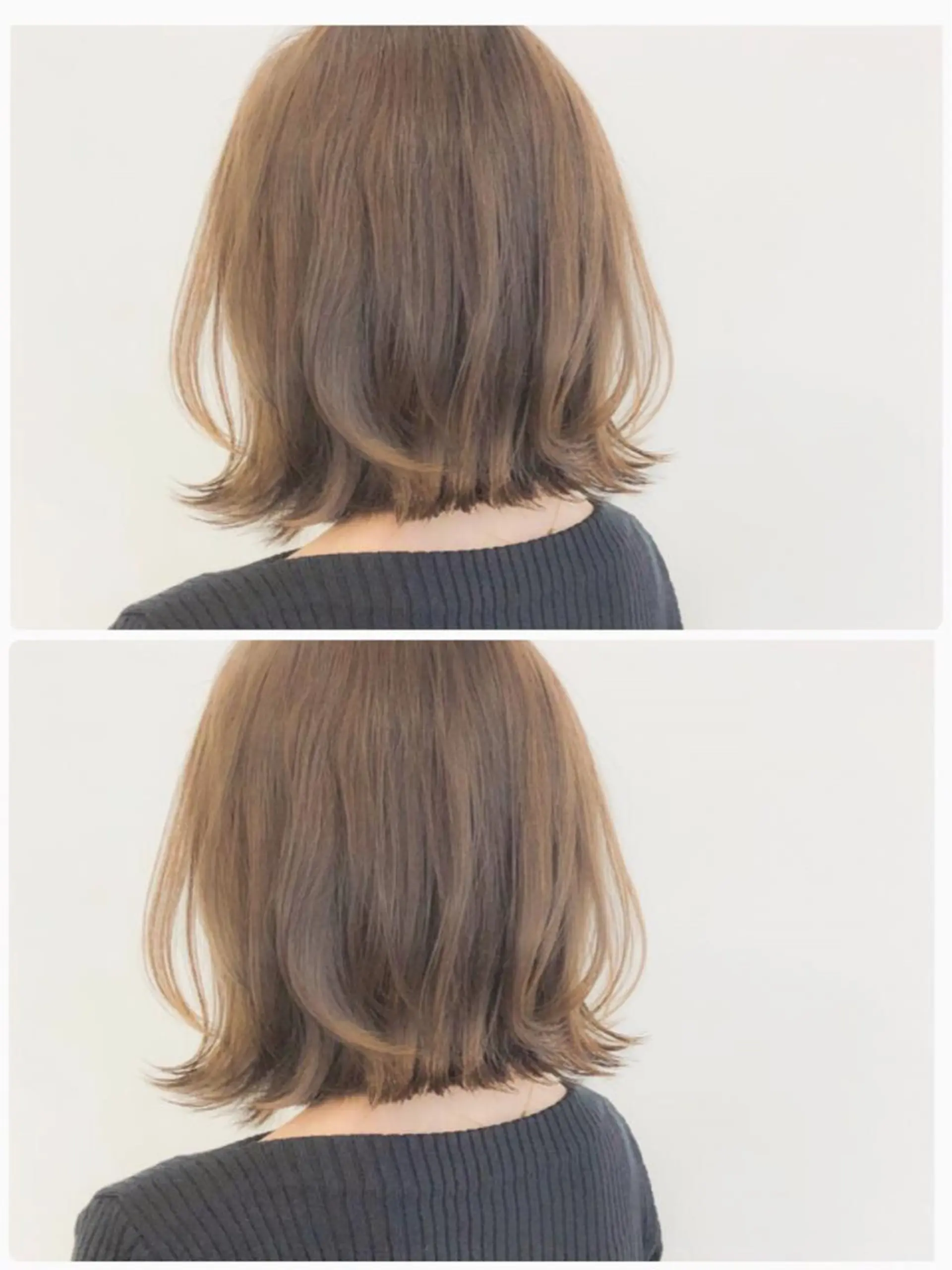 ミディアム カラー ヘアアレンジ 切りっぱなしボブ ベージュカラー ボブ topstylist 芳賀みなみのヘアスタイル