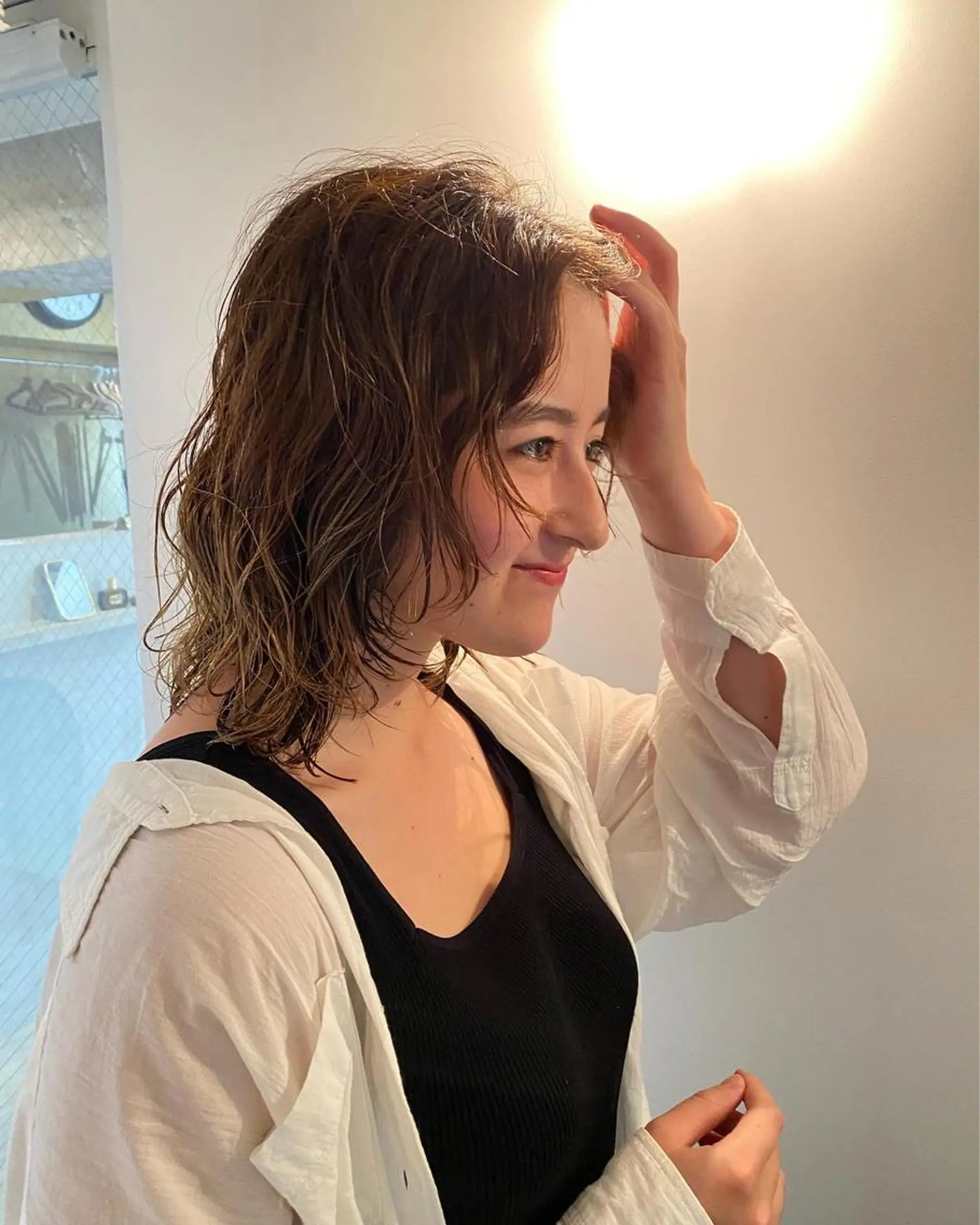 ミディアム ミディアムパーマ カット パーマ Agu  hair rupia 金沢店所属・金沢美容室/ 艶髪/夜営業/JINのヘアスタイル