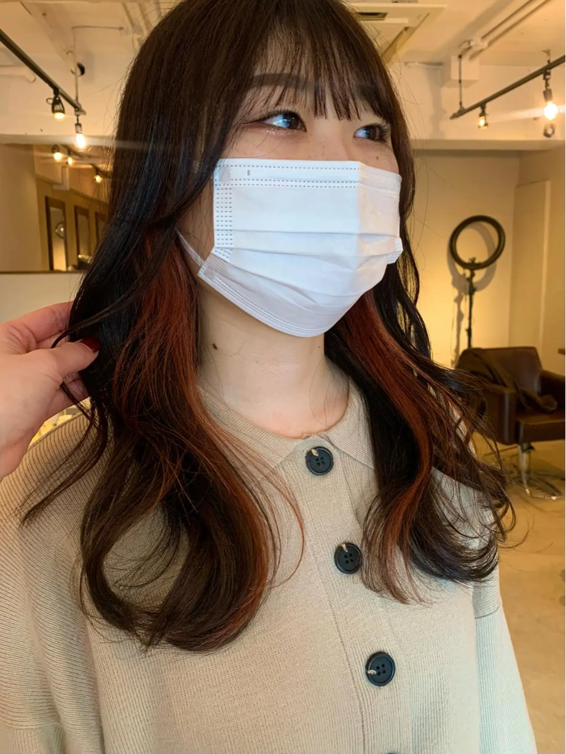 ロング カラー 透明感/オリーブ/ グレージュ/YUKAのヘアスタイル