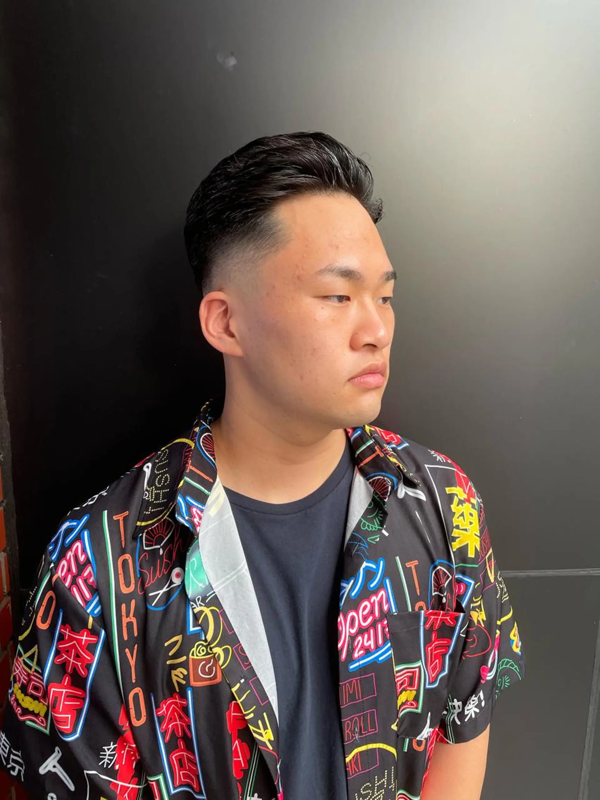 メンズ カット スパイキーパーマ 柏NO1 藤本葉のヘアスタイル