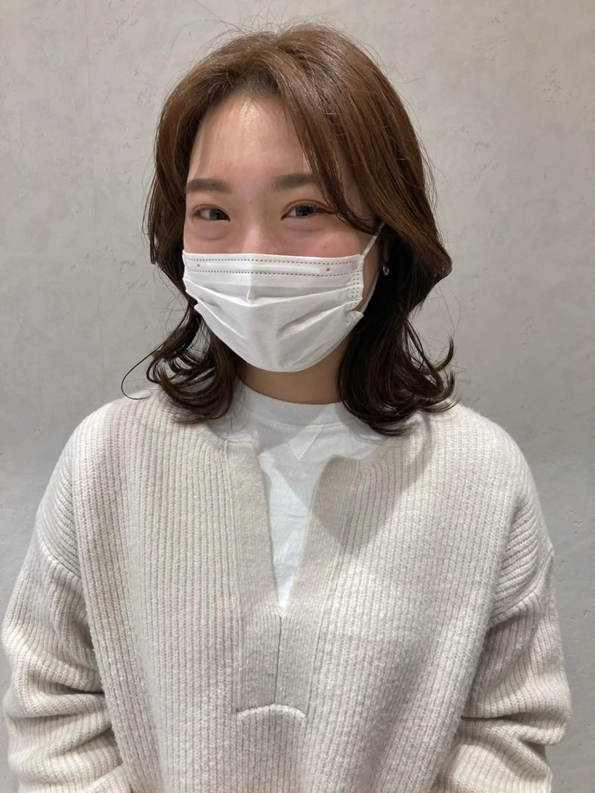 ミディアム カラー nono/パーマ /顔まわりカット🐈のヘアスタイル