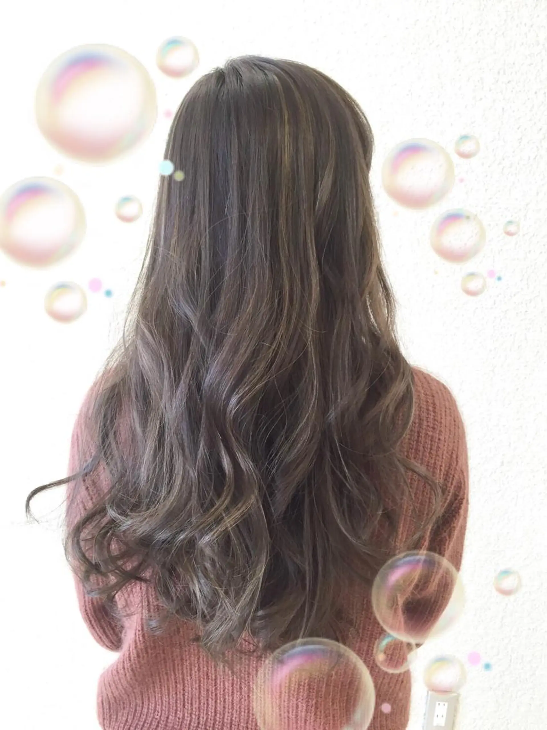 ロング カラー アッシュ ハイライトカラー イルミナカラー ハイライト 高橋恵🌈生え癖改善 ウルフ/レイヤーのヘアスタイル