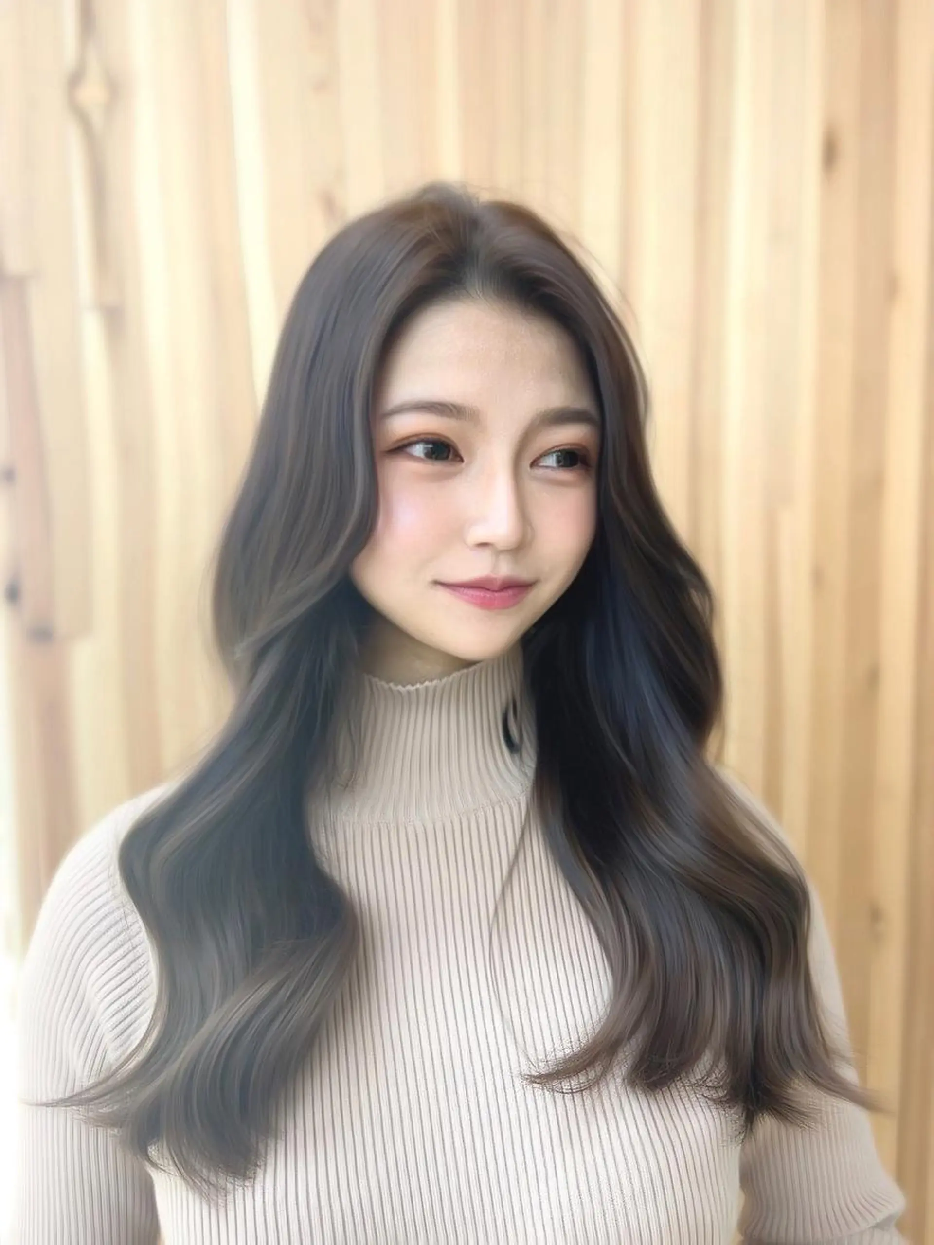 ロング カット ヘアカラー トリートメント レイヤーカット/ 顔まわり/アオイのヘアスタイル