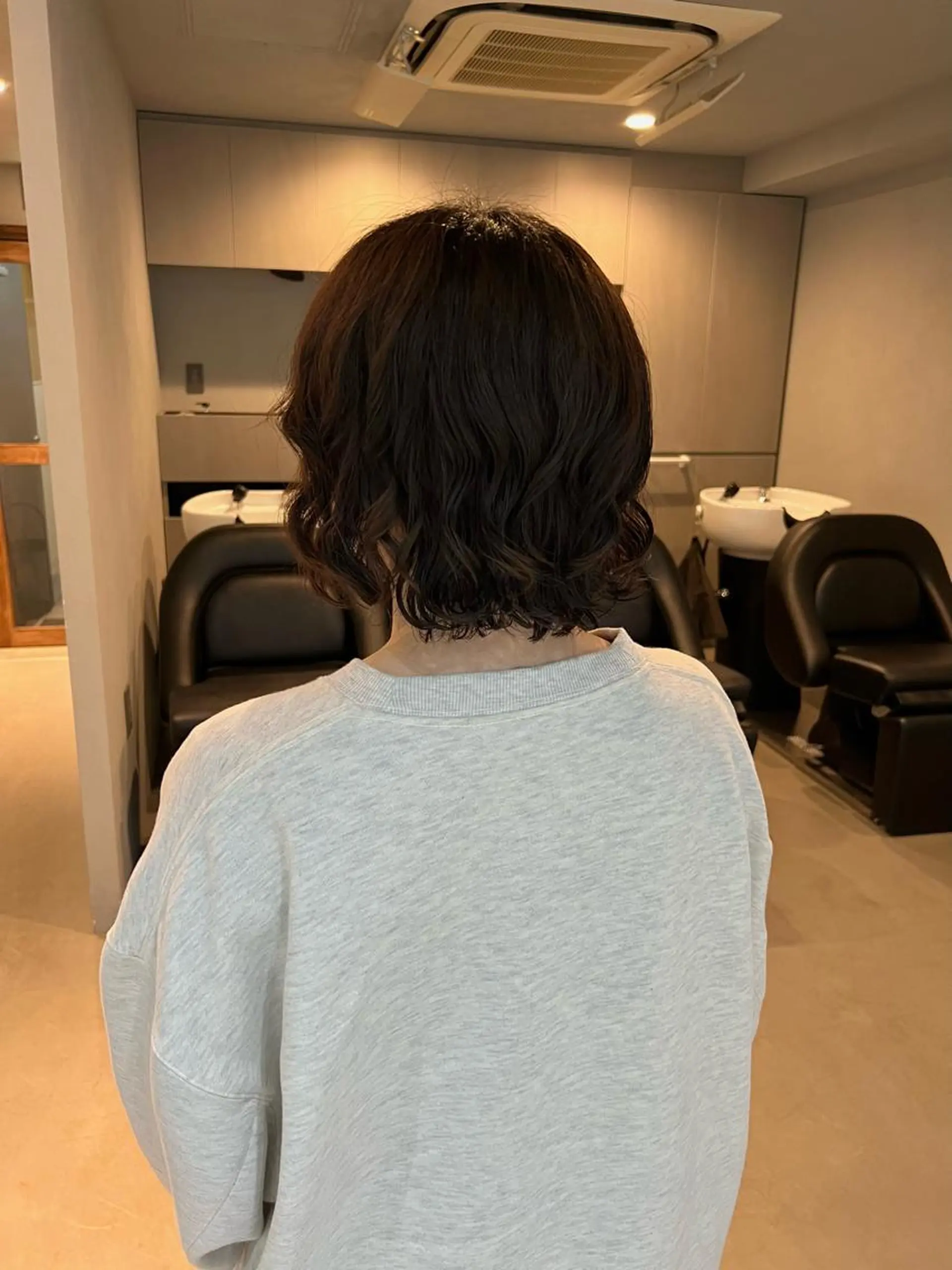 ミディアム カラー パーマ akane/ボブ /オリーブ/ブラウンのヘアスタイル