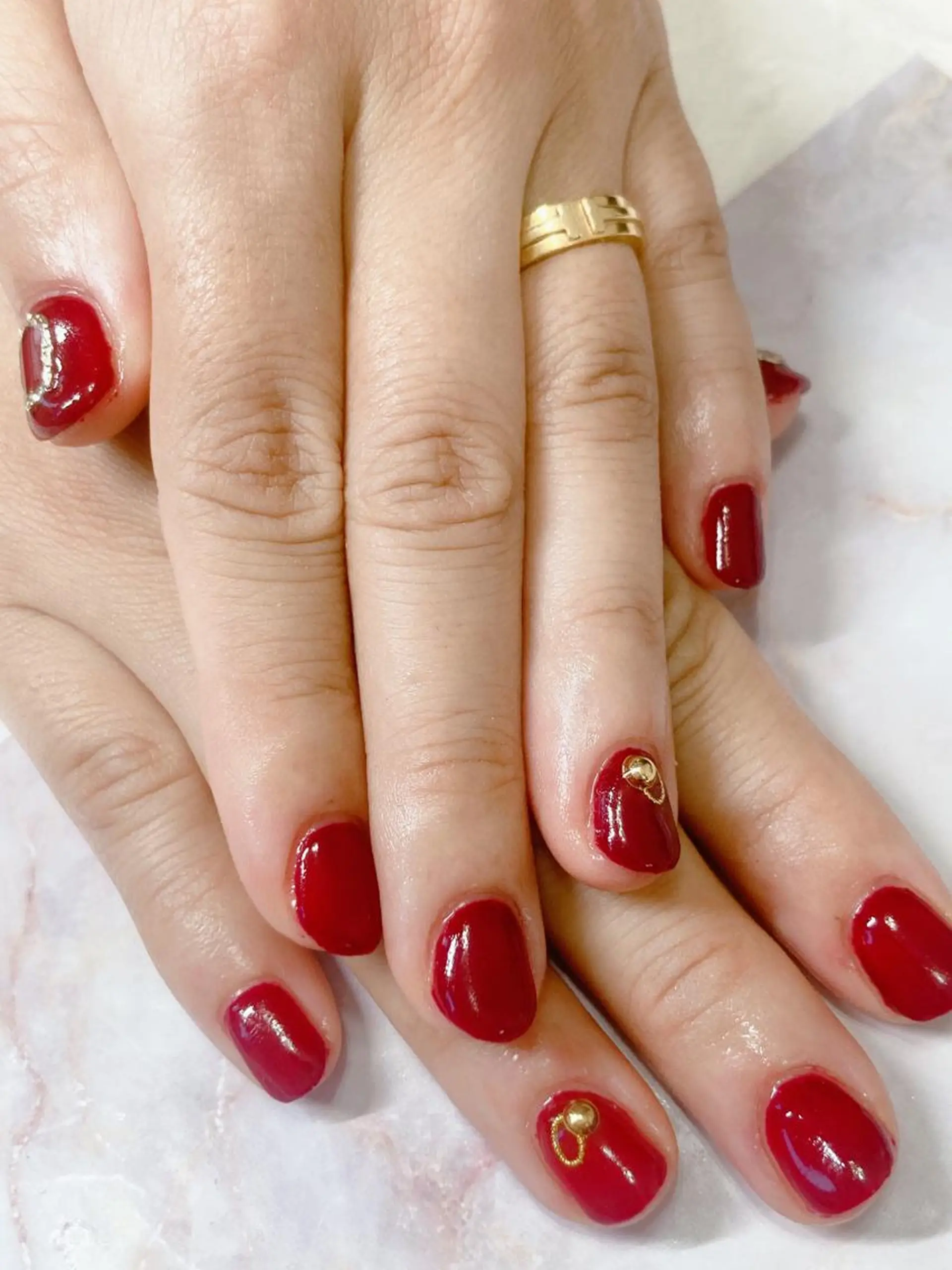 ネイル ボルドー シンプルネイル ハンドネイル ネイルケアサロン Campanulaのネイルデザイン