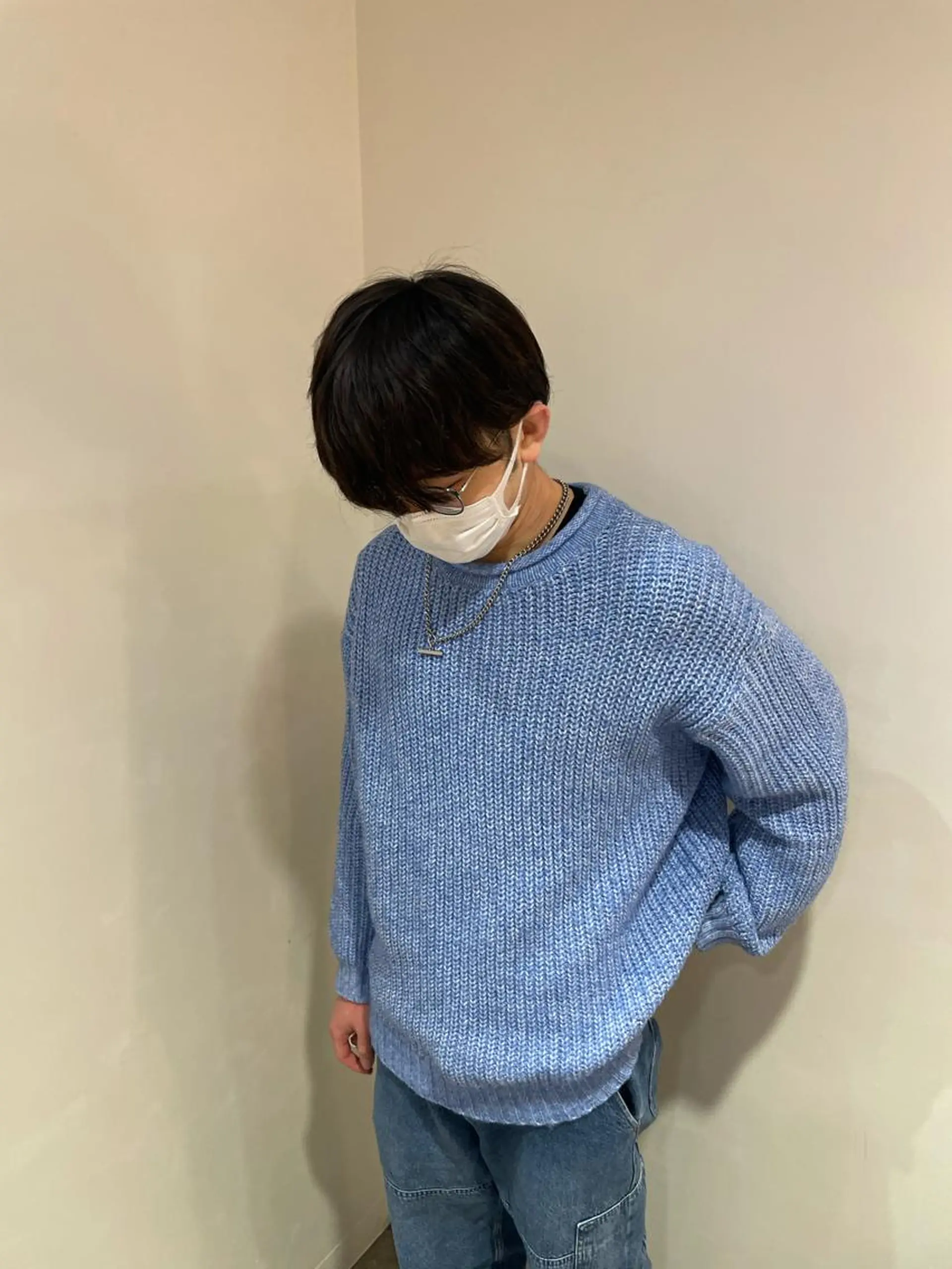 カラー メンズ 学生（メンズ向け） 黒髪 ブルーカラー ブルーブラック 学生 笠原未稀/カット・ ブリーチ無しカラーのヘアスタイル