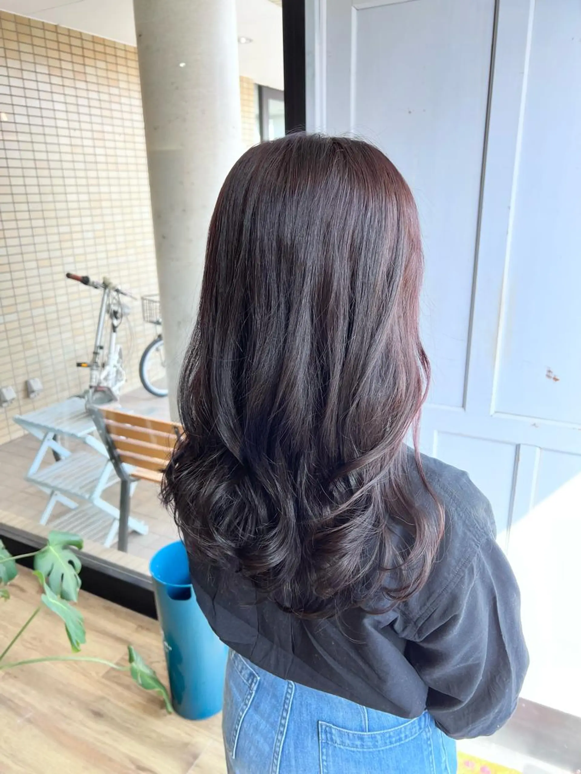 ロング カラー ピンクカラー バイオレットカラー ヘアカラー トリートメント ツキダテ ユイのヘアスタイル