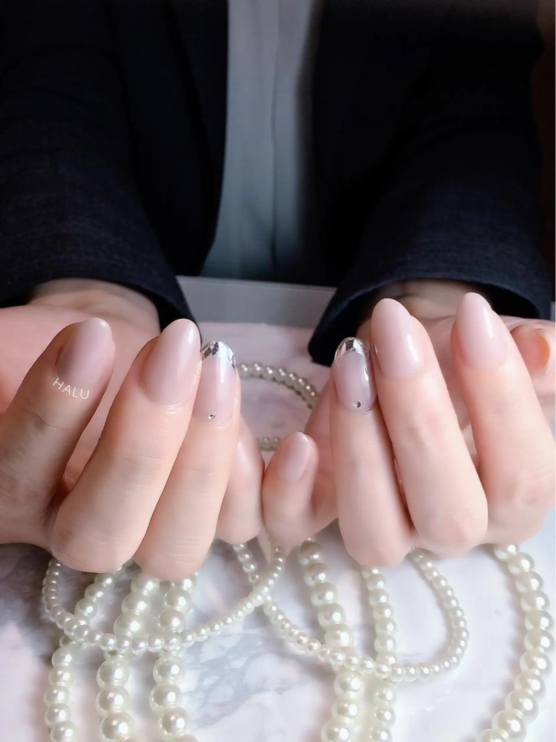 ネイル フレンチネイル ガラスフレンチ HALU ハルのネイルデザイン