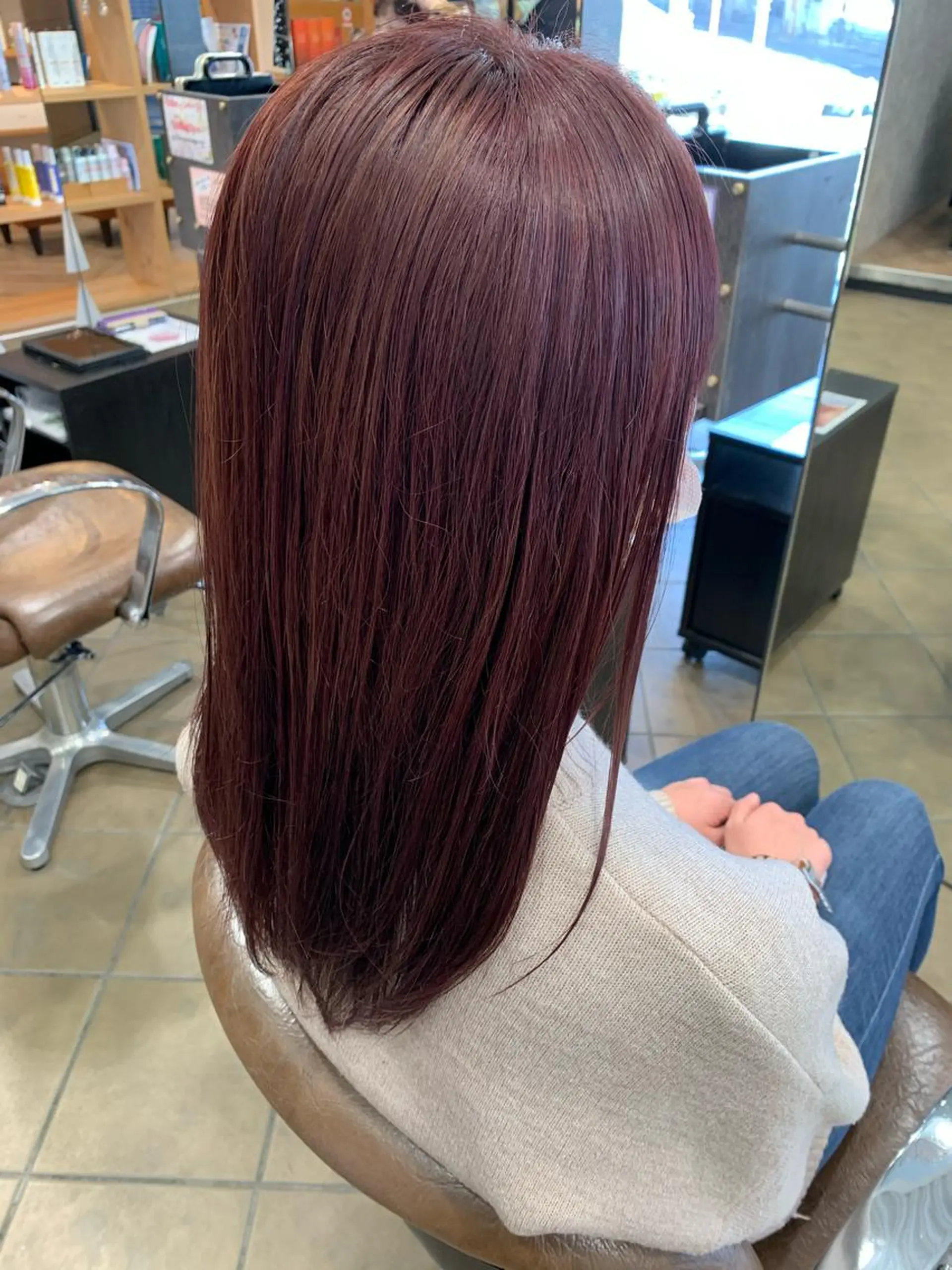 ミディアム カラー ピンクカラー ヘアカラー Ripps長居所属・メテオ ／ヘアカラー 西川菜実のヘアスタイル