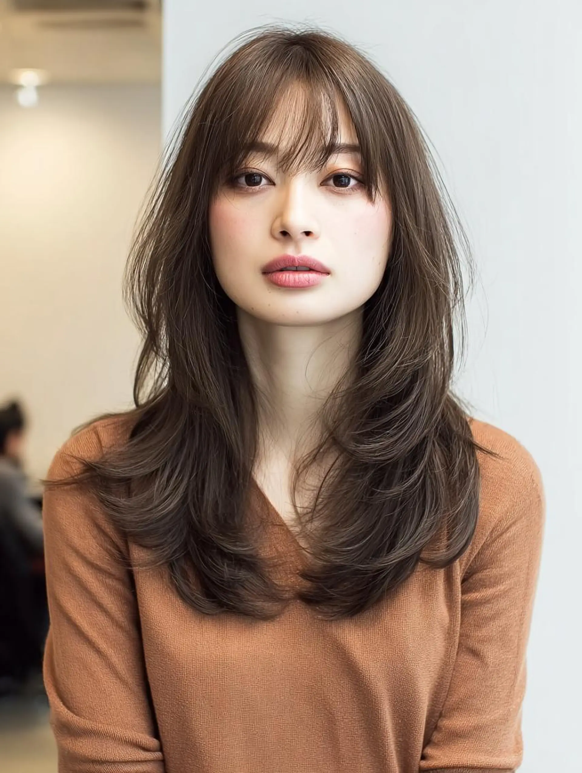 セミロング ハッシュカット 髪質改善 レイヤーカット 縮毛矯正 トリートメント カット ヘアカラー 縮毛矯正 トリートメント 生艶髪&レイヤー🔔 渋谷お薦めNo.1✨のヘアスタイル