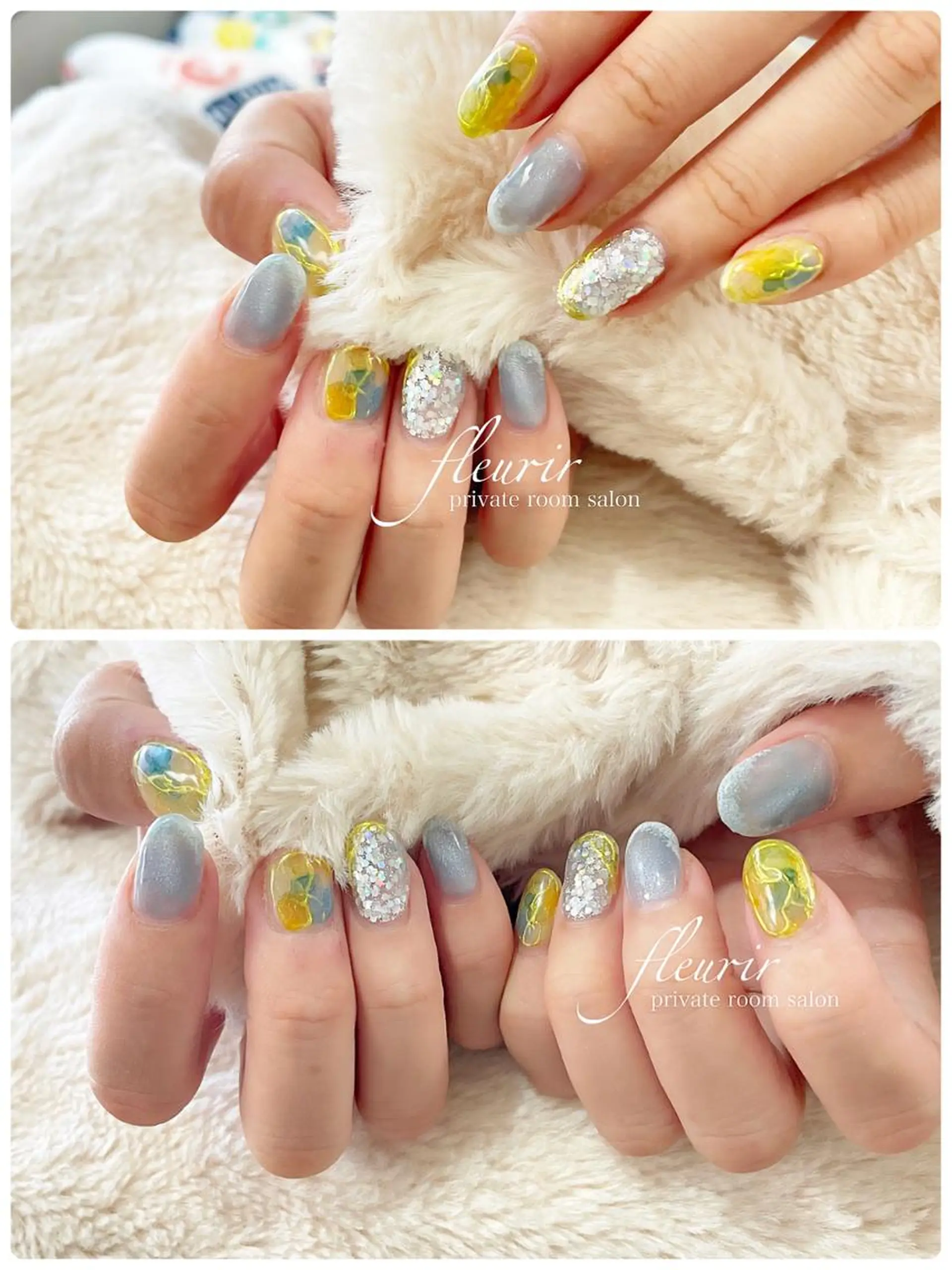 ネイル ホログラムネイル マグネットネイル フルリール 【プライベートサロンのネイルデザイン