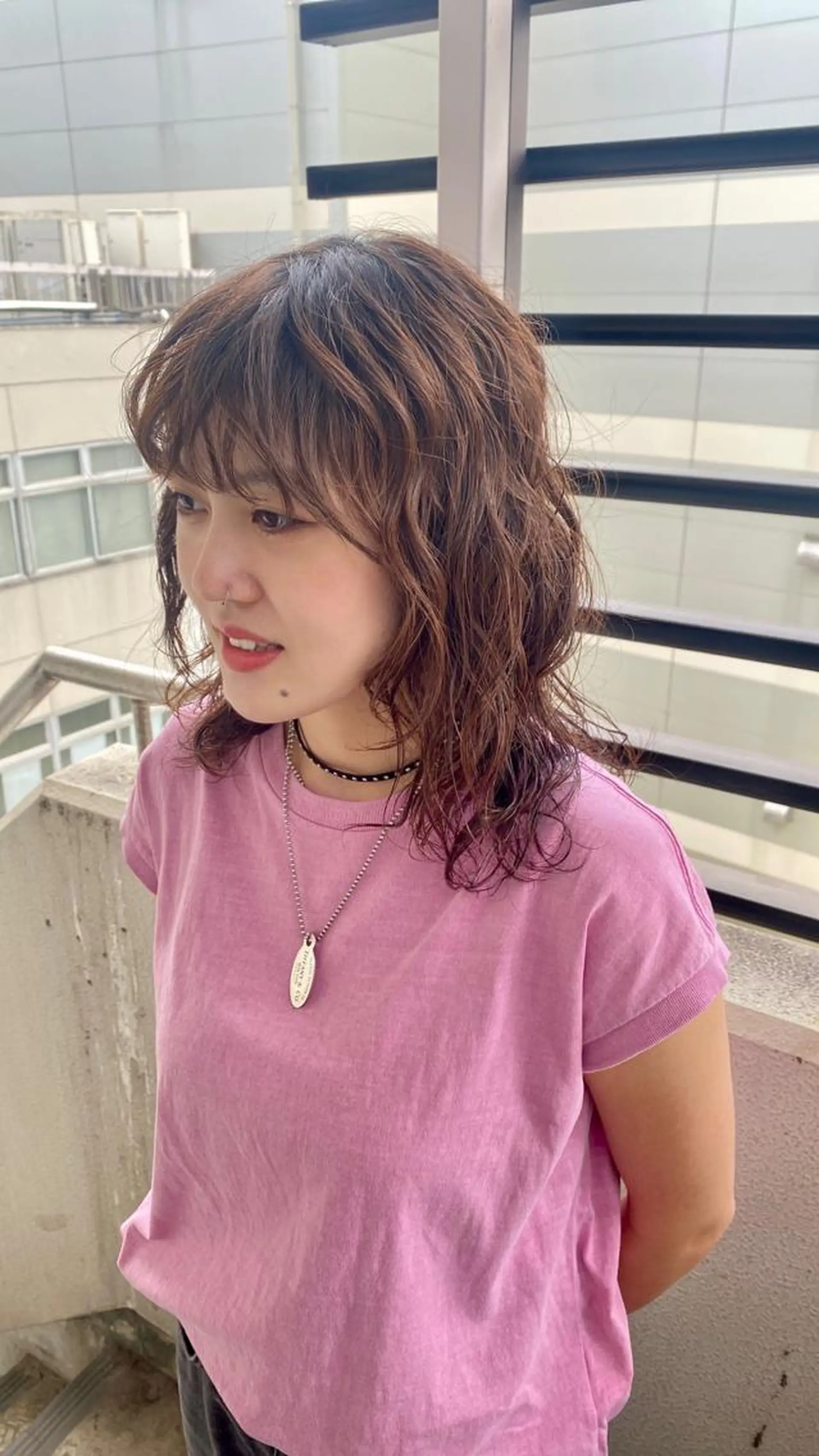 セミロング セミロングパーマ ヘアカラー Emerge渋谷店所属・パーマ/レイヤー 🐯ヒョウガ🐯のヘアスタイル