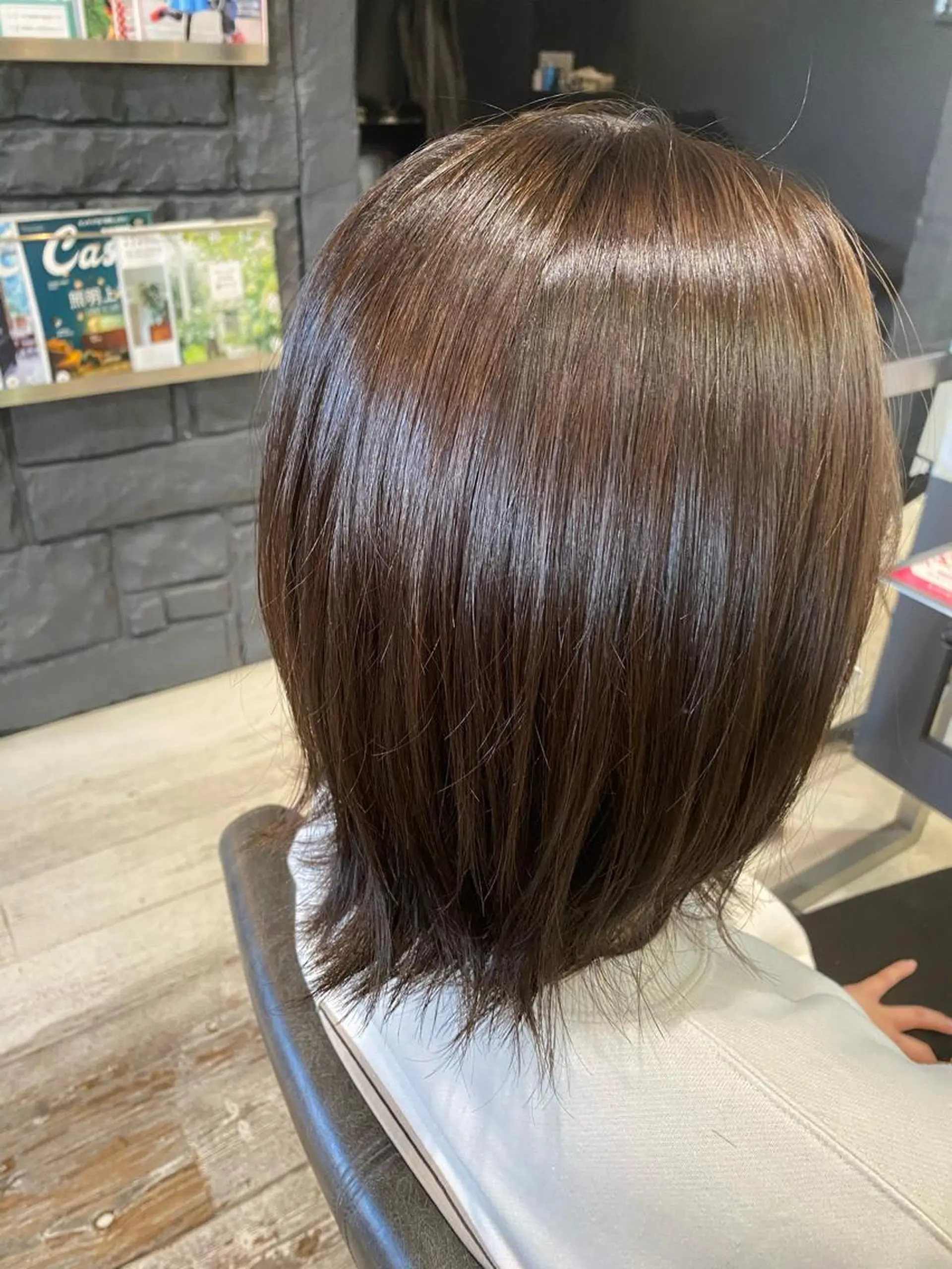 ミディアム カラー オレンジ 水原 恵莉香のヘアスタイル