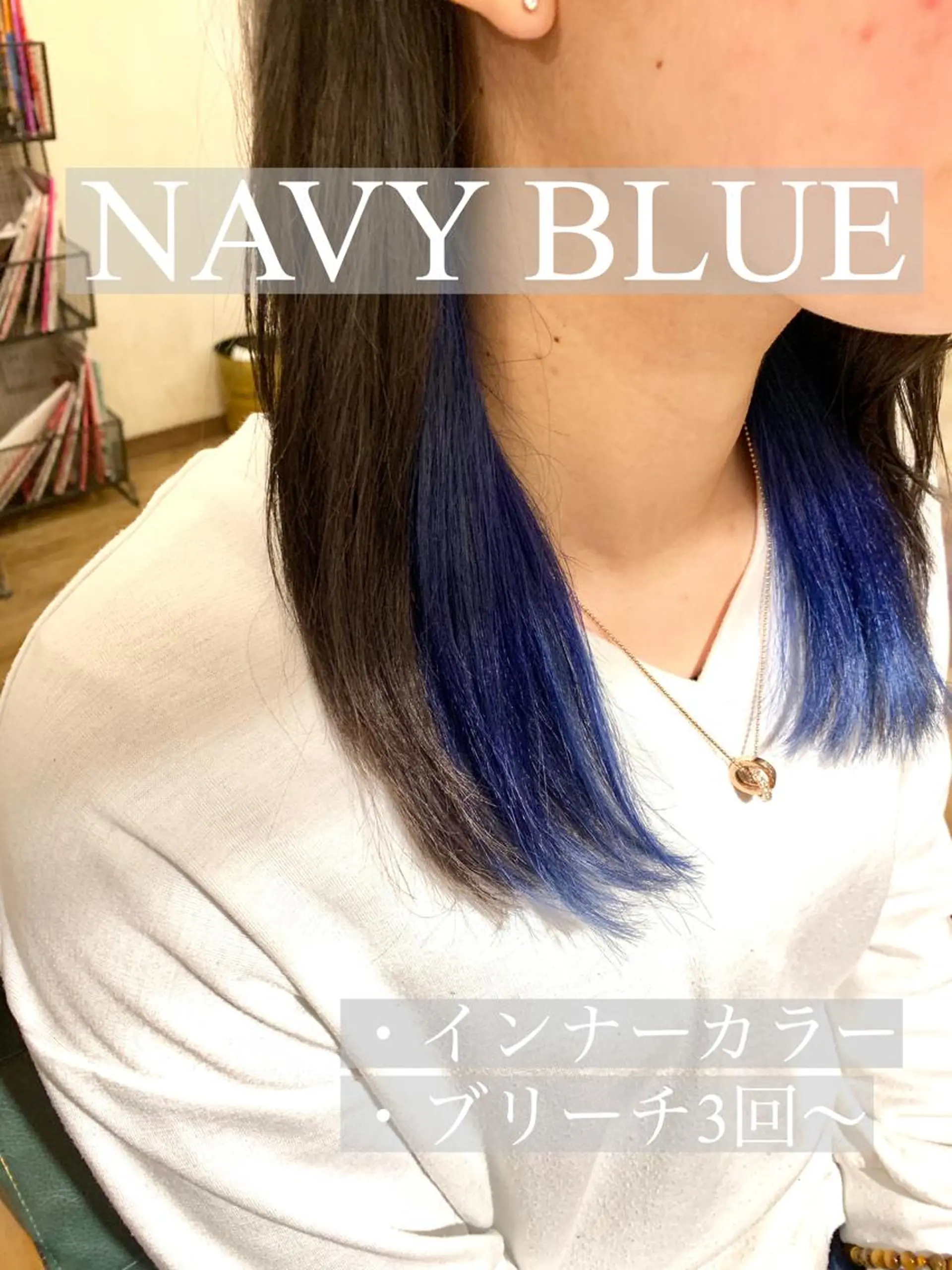 ミディアム カラー ブリーチ ブルーカラー ネイビーカラー カット ヘアカラー トリートメント SALOWIN(サロウィン)広島並木通り所属・田村和範/似合わせ カラー/縮毛矯正のヘアスタイル