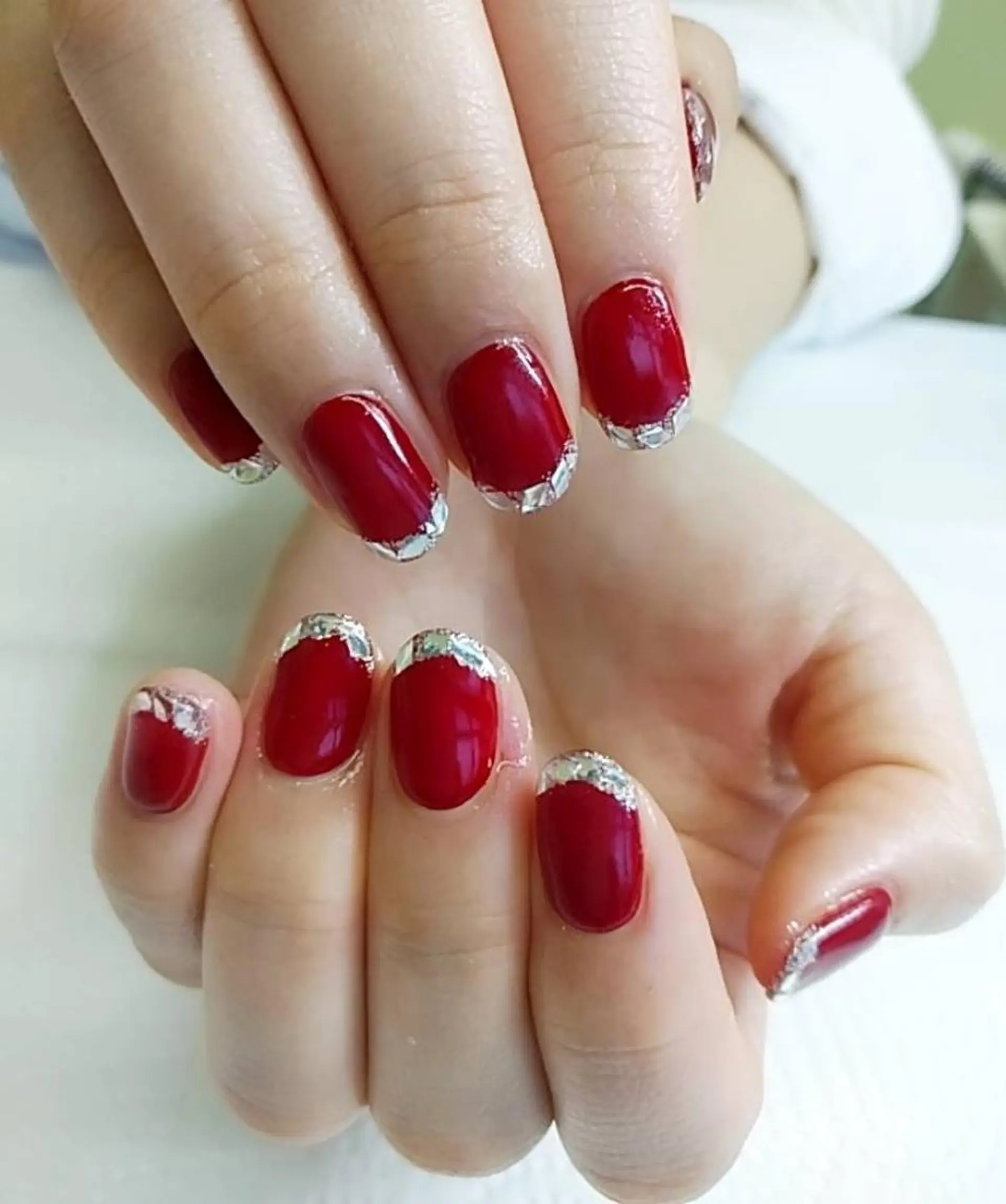 ネイル フレンチネイル ガラスフレンチ ハンドネイル ハンドケア プライベートサロン RosyLily所属・プライベートサロン Rosy Lilyのネイルデザイン